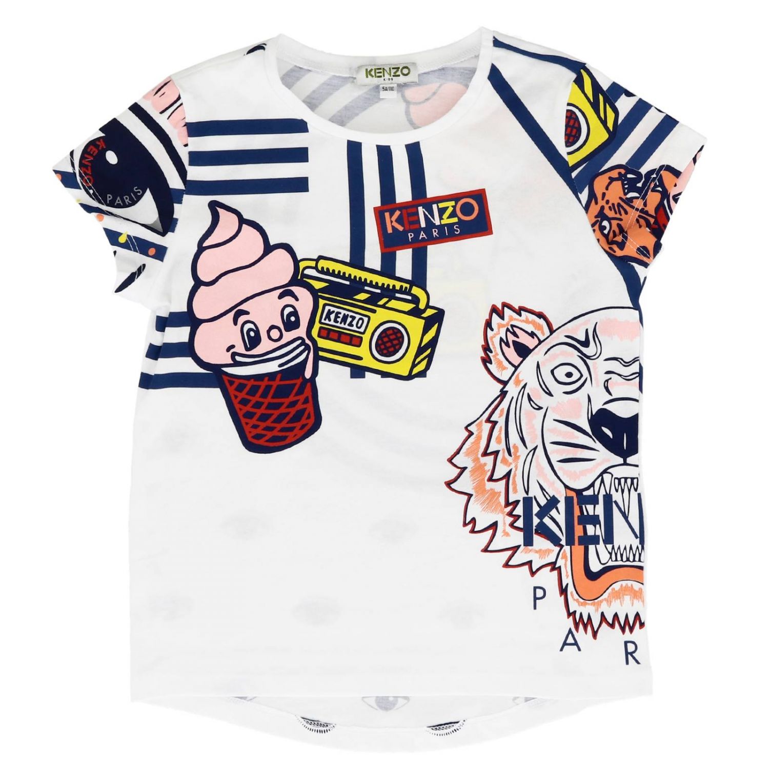 Kenzo Junior Outlet: t-shirt for girls - White | Kenzo Junior t-shirt ...