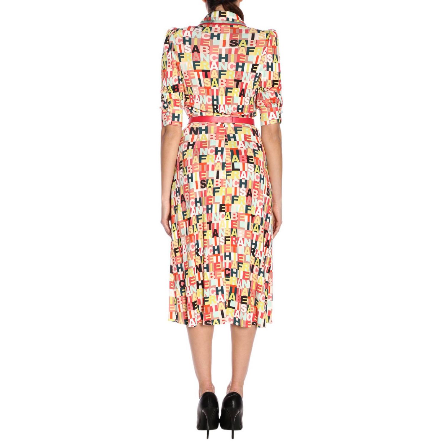 Elisabetta Franchi Outlet: Abito con logo all over - Fantasia | Abito Elisabetta  Franchi AB661 92E2 GIGLIO.COM