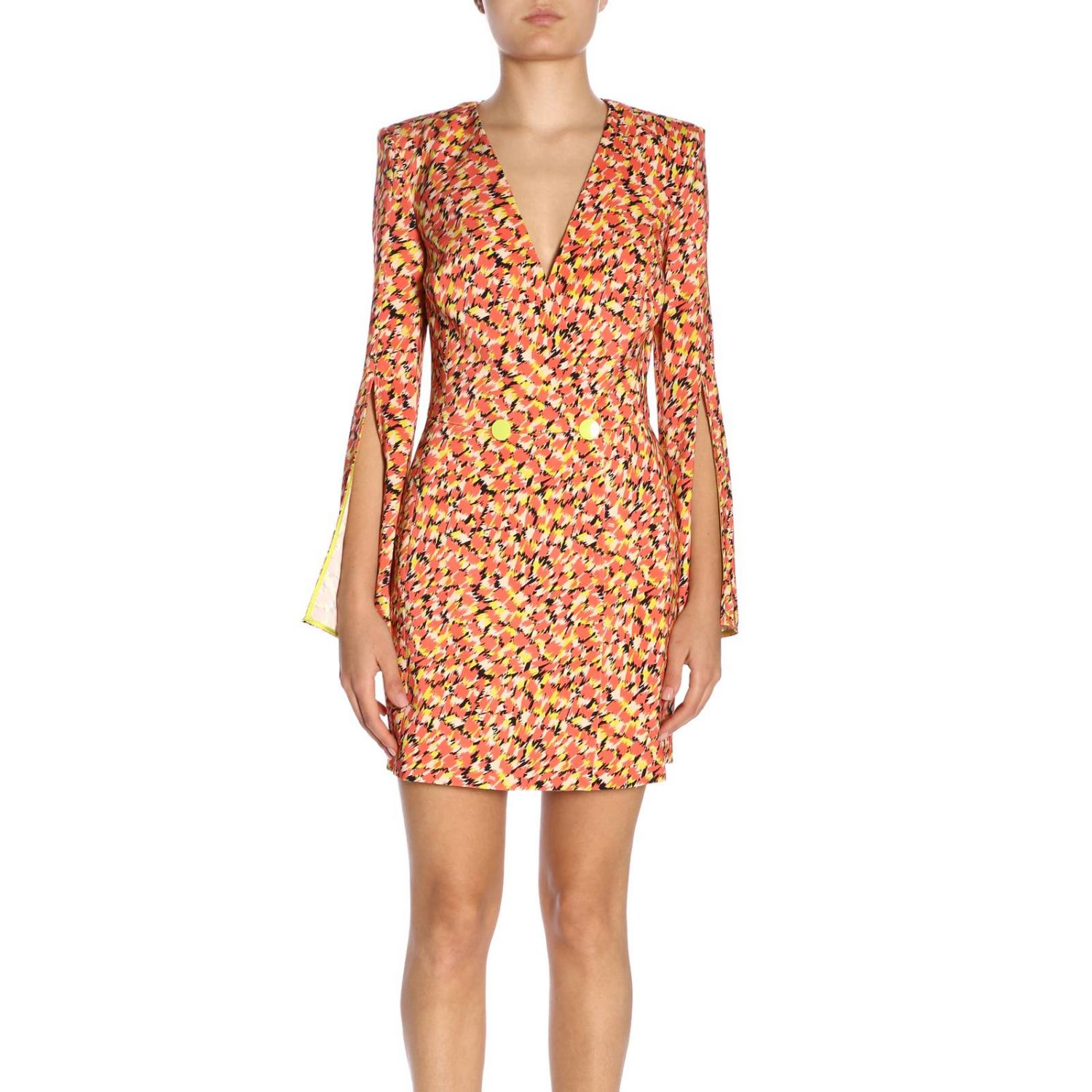 Elisabetta Franchi Outlet: Manica lunga stampa maculato - Rosso | Abito  Elisabetta Franchi AB844 93E2 GIGLIO.COM