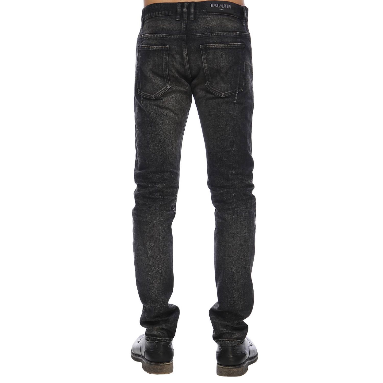 BALMAIN: Jeans men - Black | Jeans Balmain RH15230D008 GIGLIO.COM