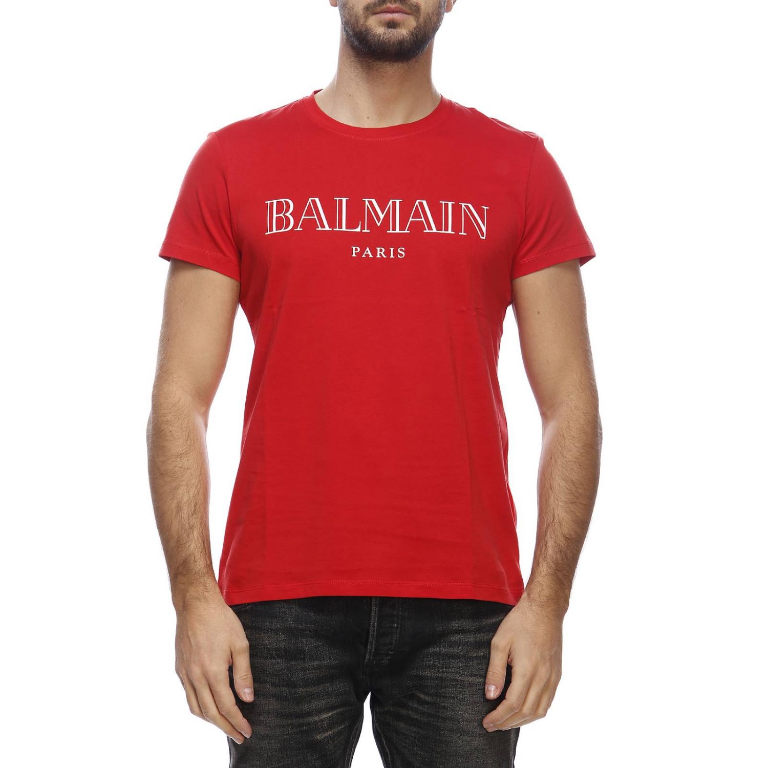 red balmain shirt