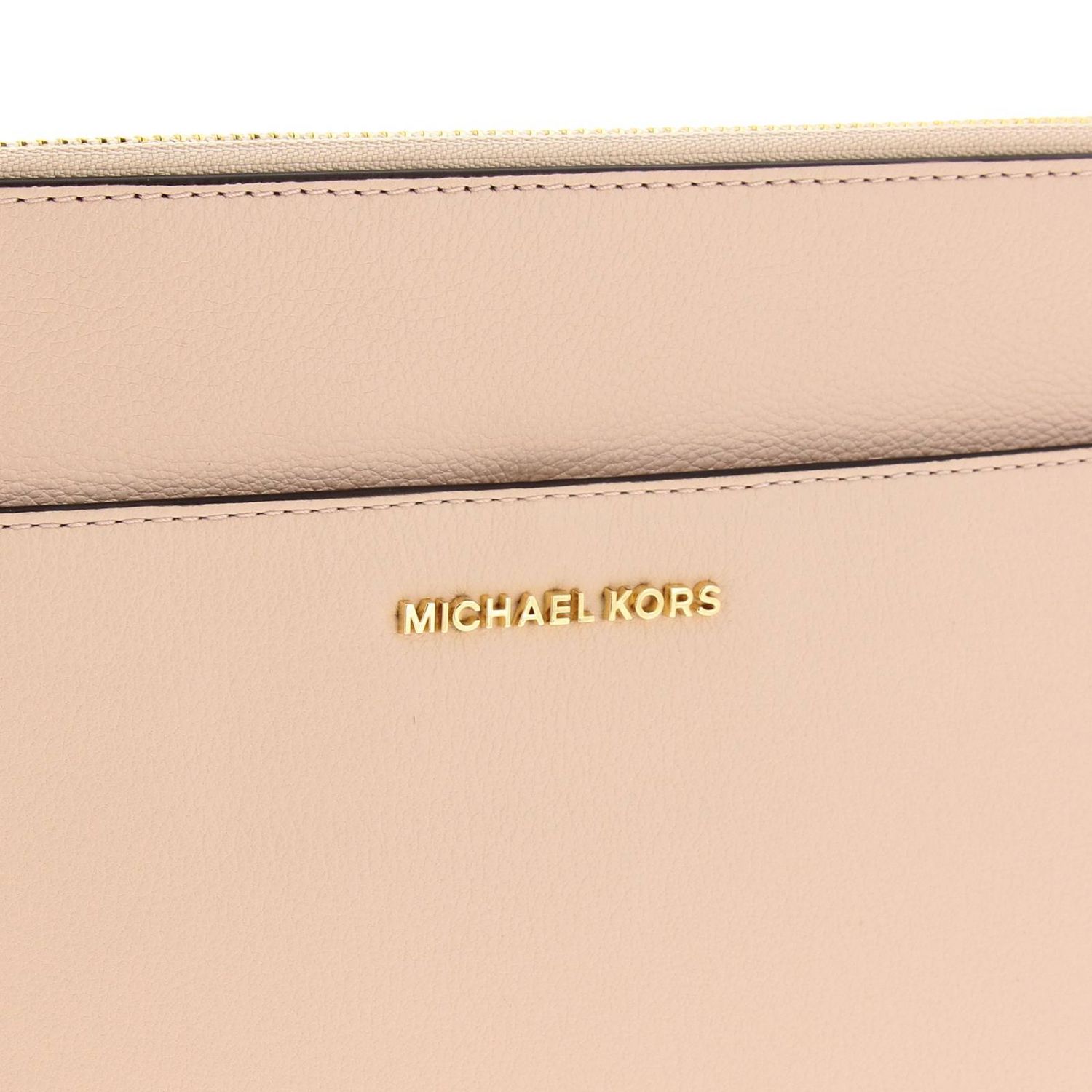 Michael Kors Nola Pochette pelle liscia beige - 30S2L7NC4V-222 | wardow.com