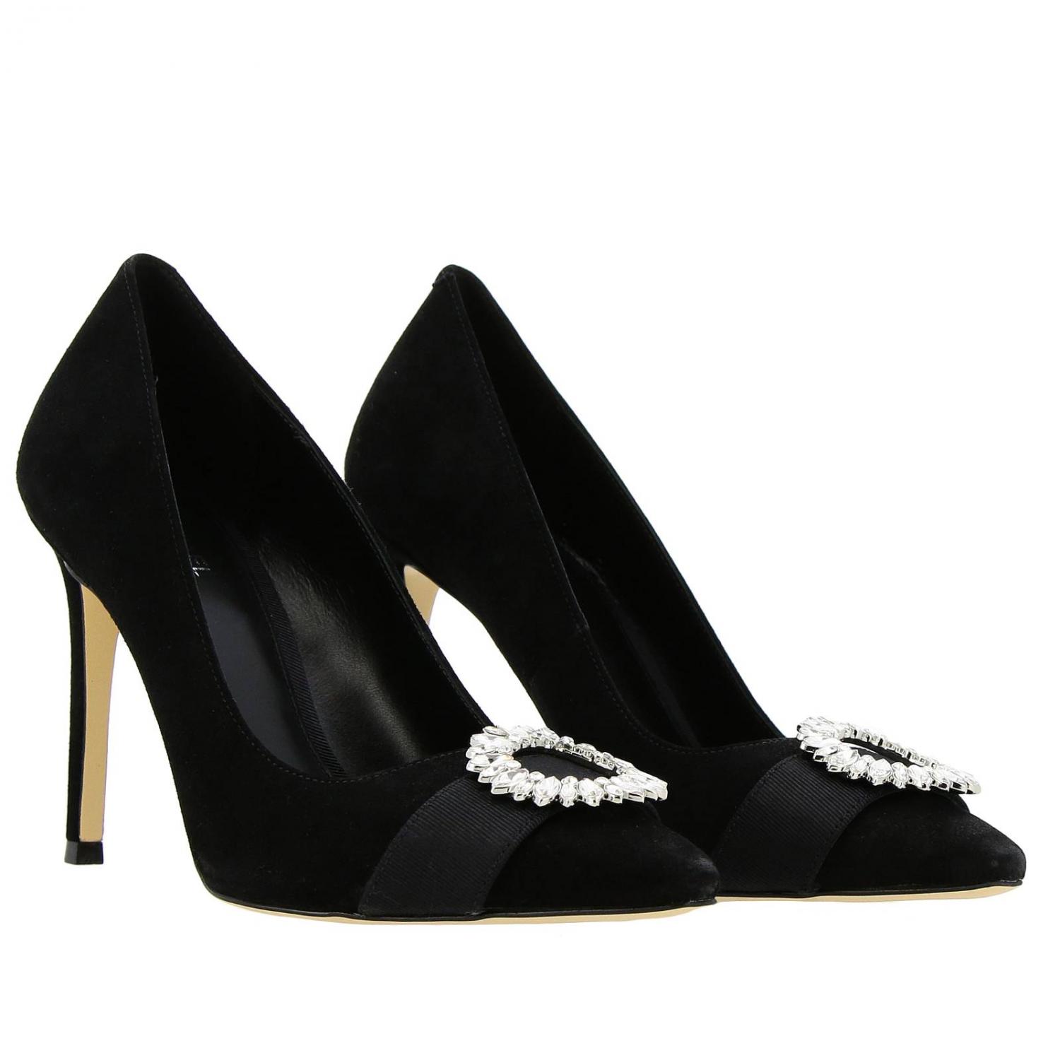 Michael Michael Kors Outlet: Décolleté Viola in camoscio con maxi fibbia  gioiello di strass - Nero | Décolleté Michael Michael Kors 40R9VOHP2S  GIGLIO.COM