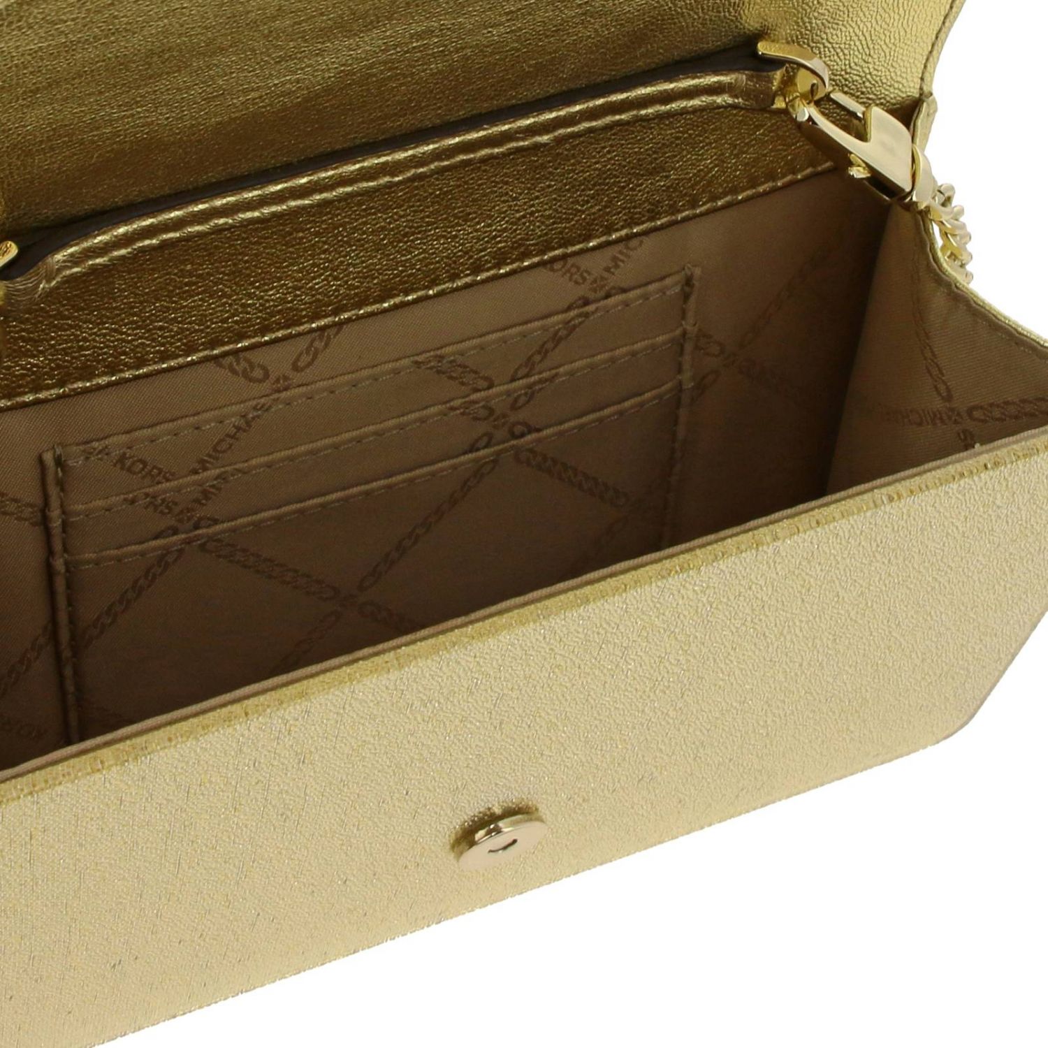 Outlet de Michael Kors Clutch para mujer, Oro Clutch Michael Kors