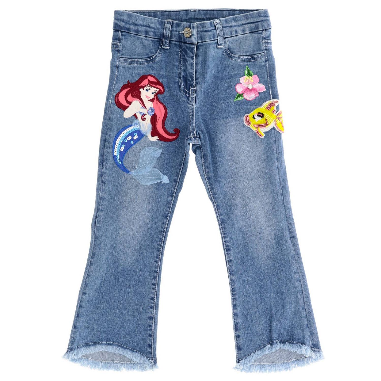 Monnalisa Outlet: Jeans kids - Denim | Jeans Monnalisa 193417RH 3028  GIGLIO.COM