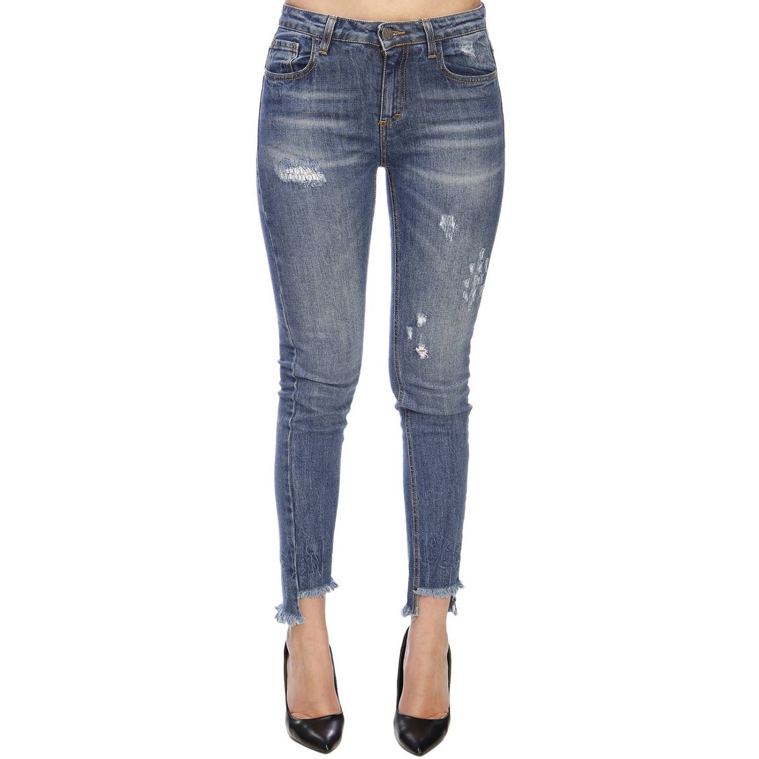 Frankie Morello Outlet: Jeans Simonne a 5 tasche in denim stretch used ...