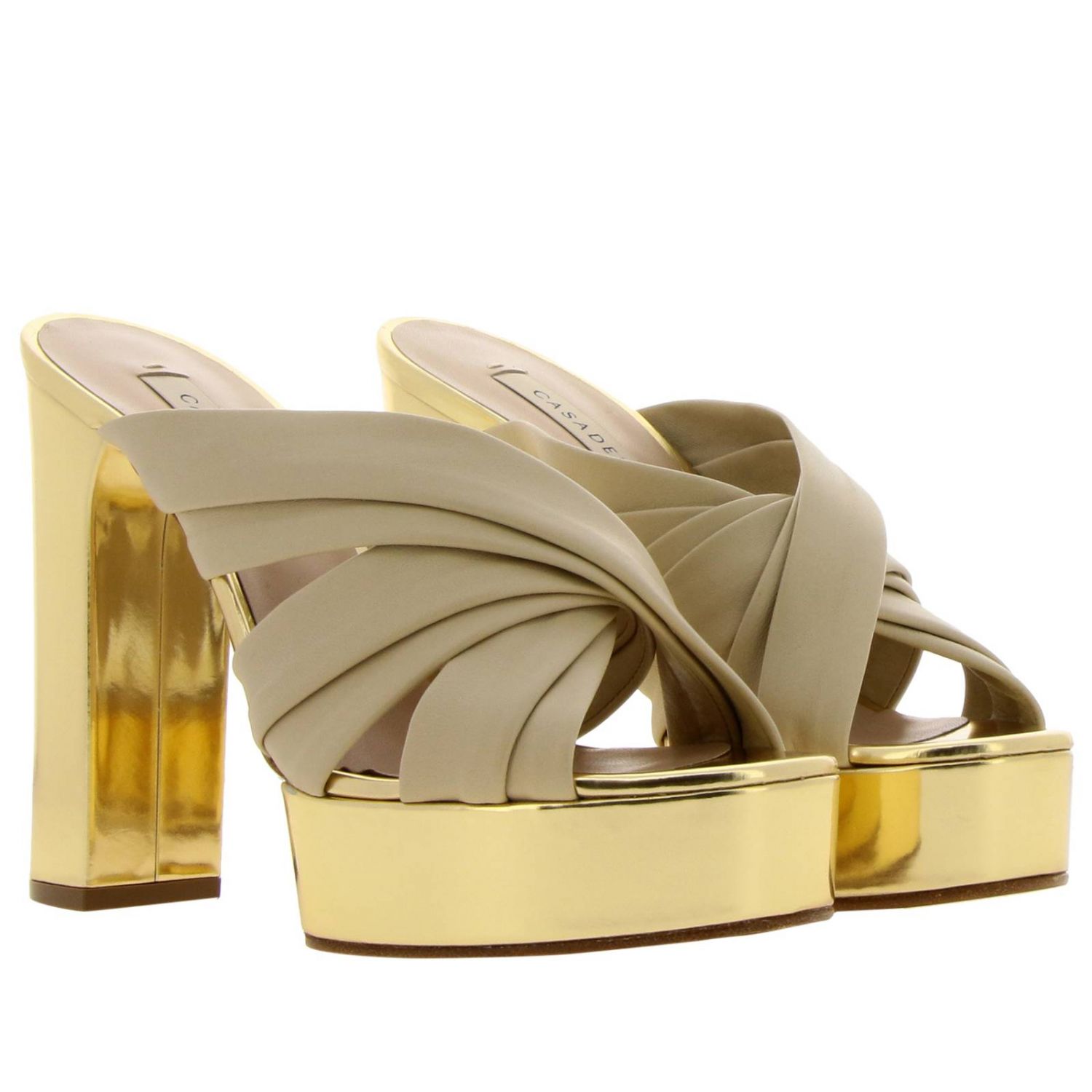 Casadei Outlet: Shoes women | Heeled Sandals Casadei Women Yellow Cream ...