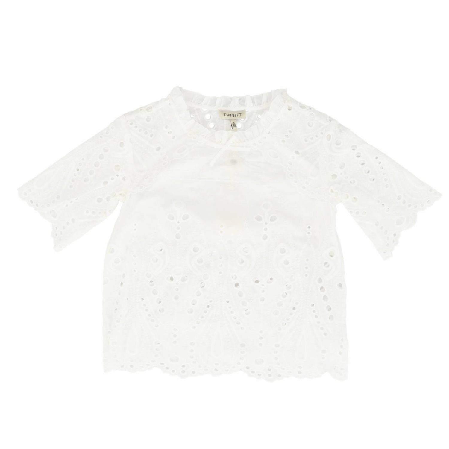 Twinset Outlet: top for girls - White | Twinset top 191GJ2622 online on ...