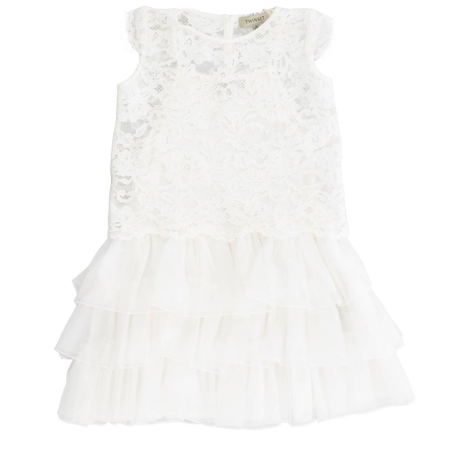 Twinset Outlet: dress for girls - White | Twinset dress 191GB2Q90 ...