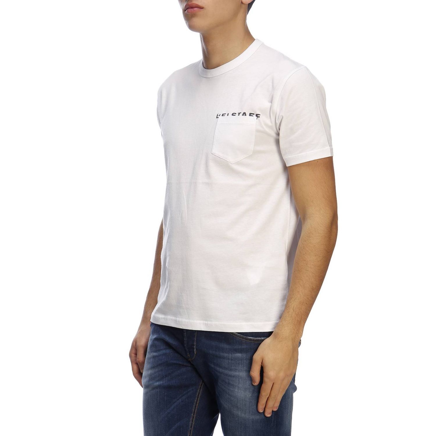 Belstaff Outlet: T-shirt men - White | T-Shirt Belstaff 71140226 ...