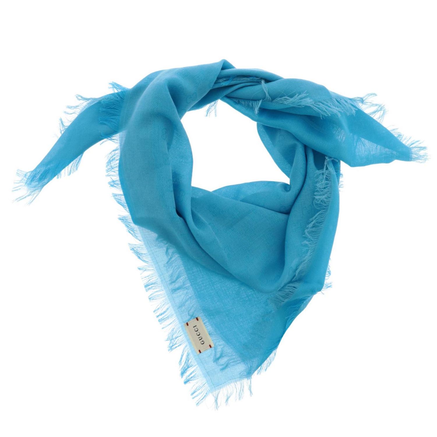 GUCCI: Kefia in cotone 90x90 cm - Azzurro | Foulard Gucci 418222 4K105  GIGLIO.COM