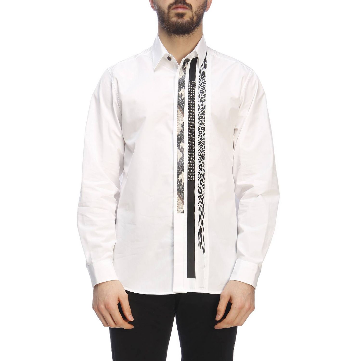 Just Cavalli Outlet: shirt for men - White | Just Cavalli shirt ...