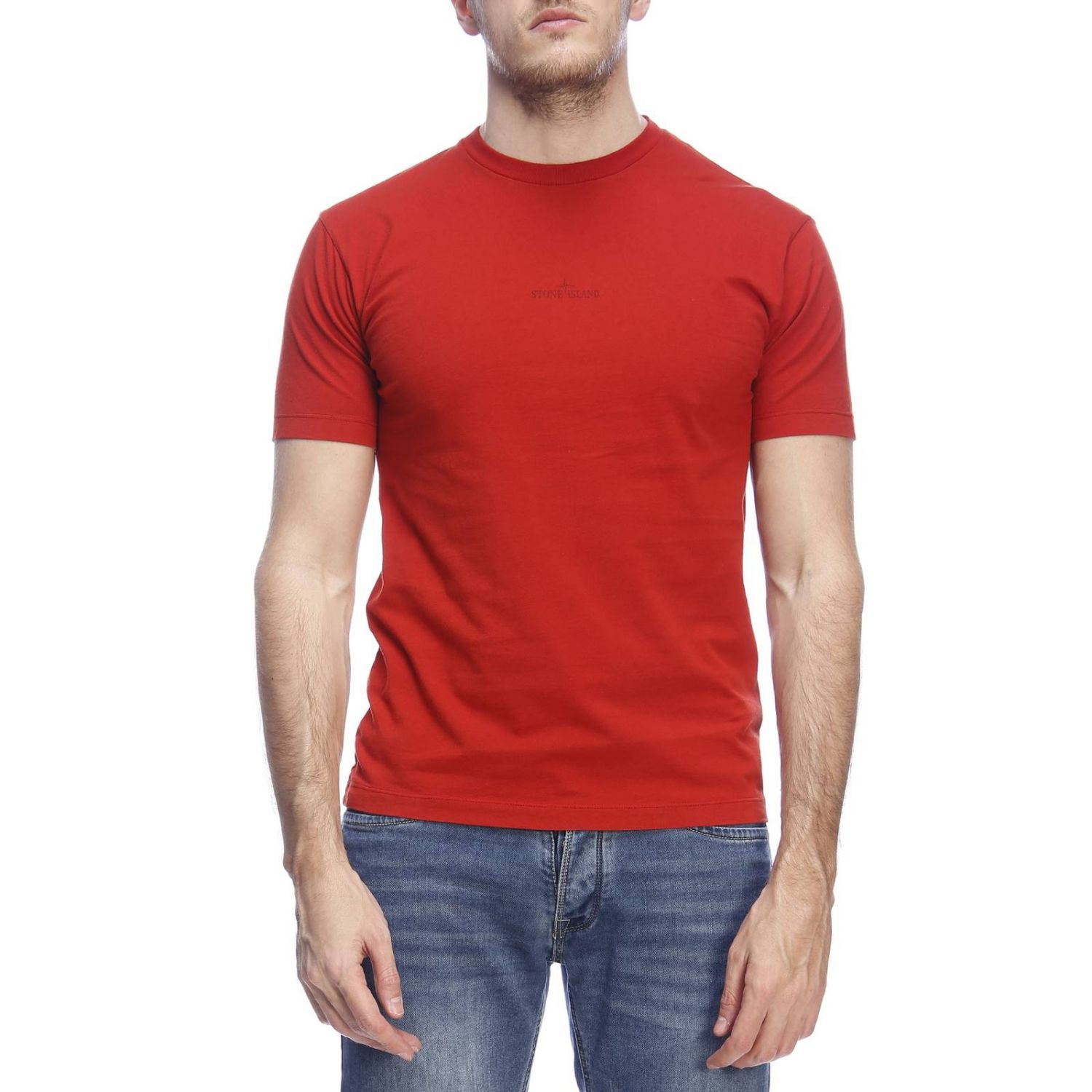 red stone island t shirt