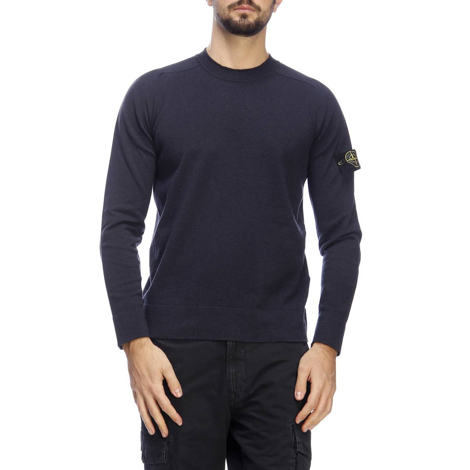 STONE ISLAND Jumper men Jumper Stone Island Men Blue Jumper Stone
