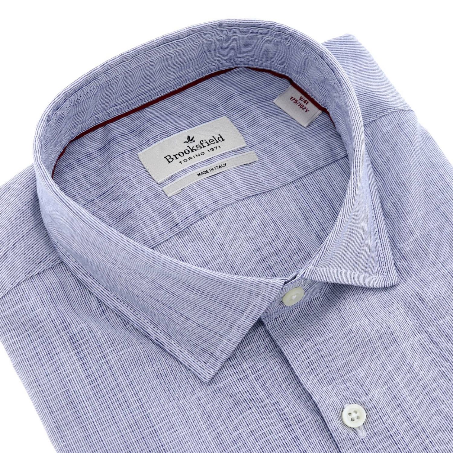 Brooksfield Outlet: Shirt men - Blue | Shirt Brooksfield 202C R043 ...