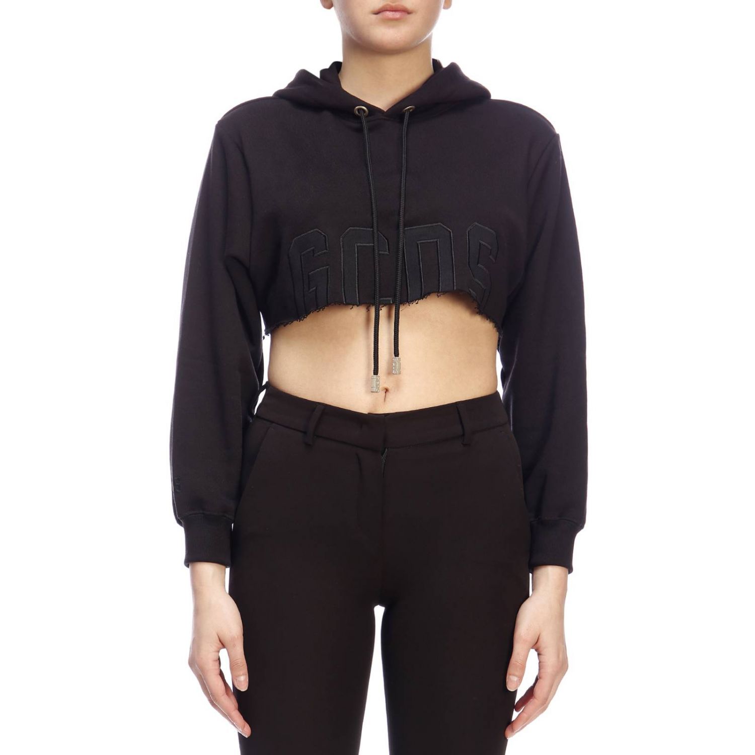 Gcds Outlet: sweater for woman - Black | Gcds sweater SS19W020026 ...
