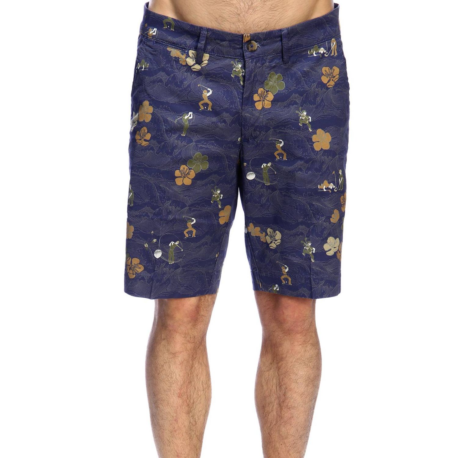 Jeckerson Outlet: Bermuda tasche america popeline stampa golf - Blue |  Pantalone Jeckerson BE100 T032288 GIGLIO.COM