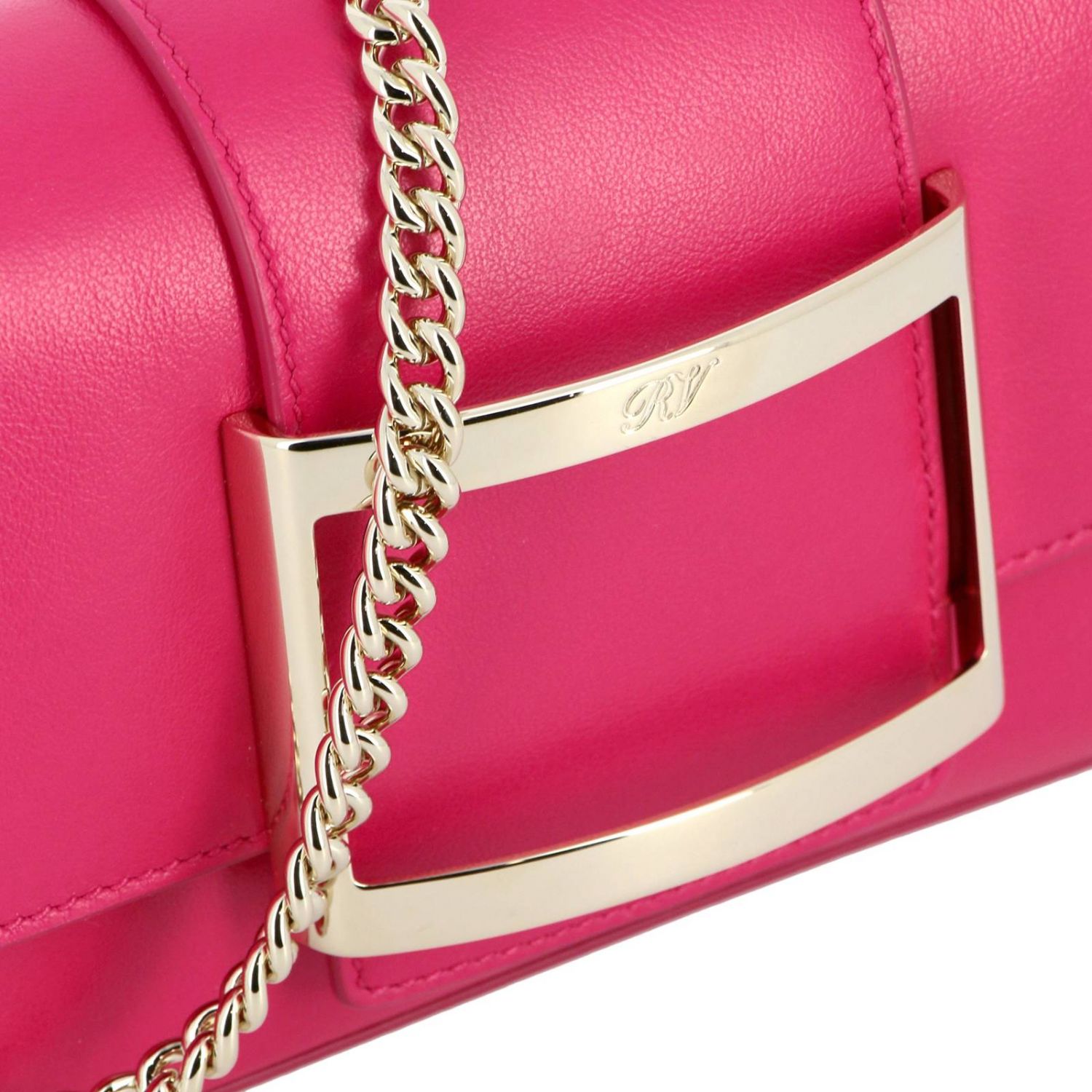 ROGER VIVIER Borsa Très mini in pelle liscia con big Metal Buckle