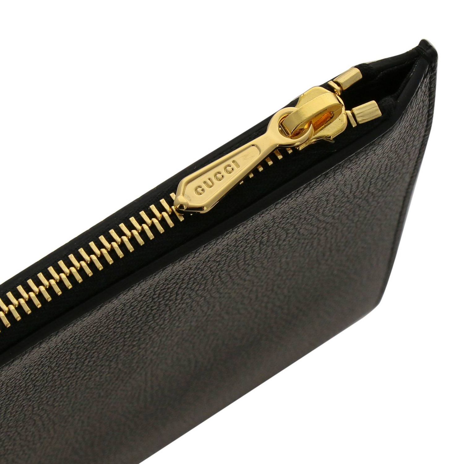GUCCI: Pochette a busta in pelle con new logo - Nero | Borsa Mini Gucci  570728 1V90X GIGLIO.COM