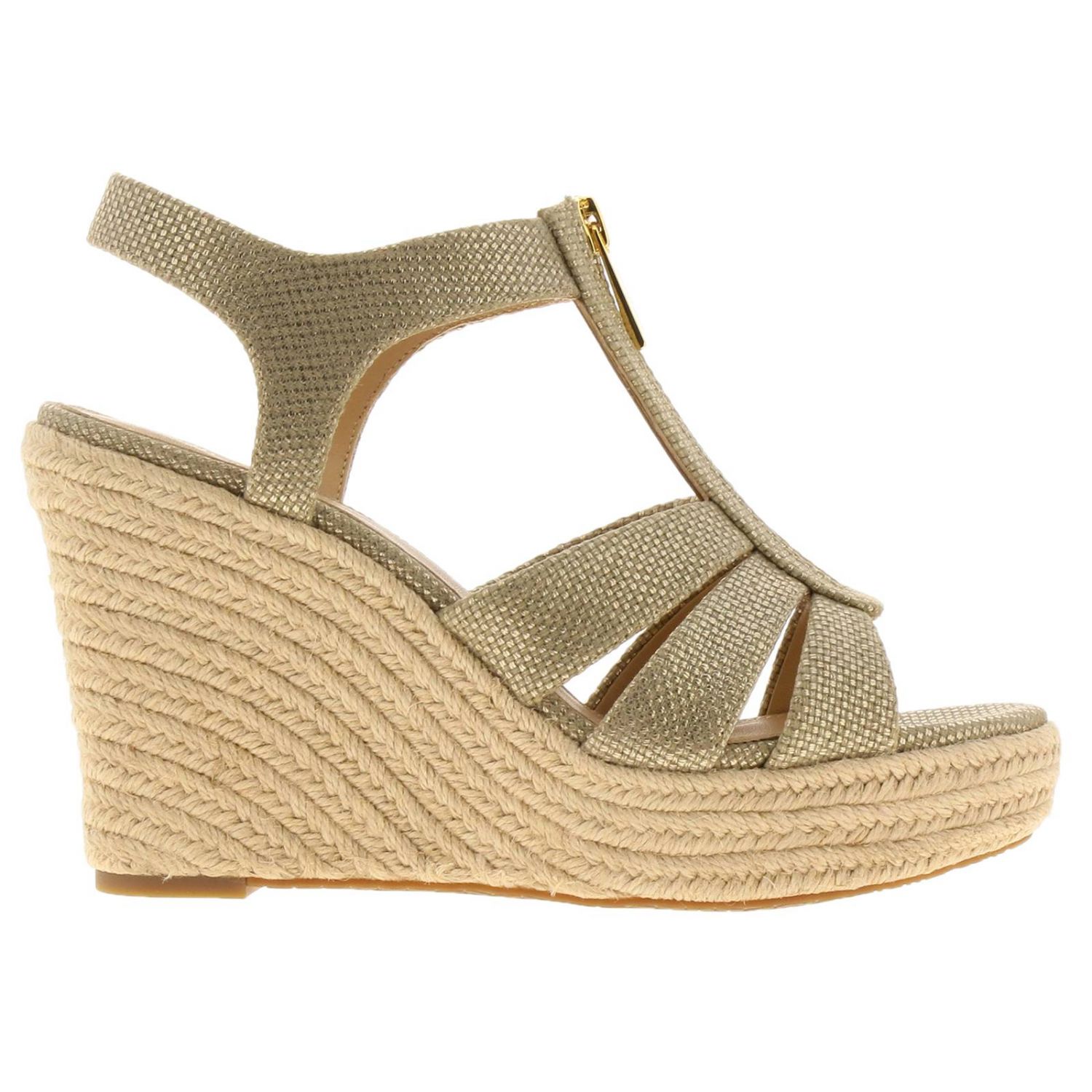 michael kors gold wedge shoes