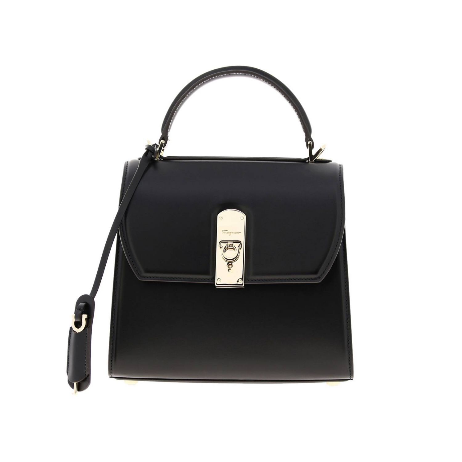 Salvatore Ferragamo medium Boxyz bag in smooth leather with metal ...