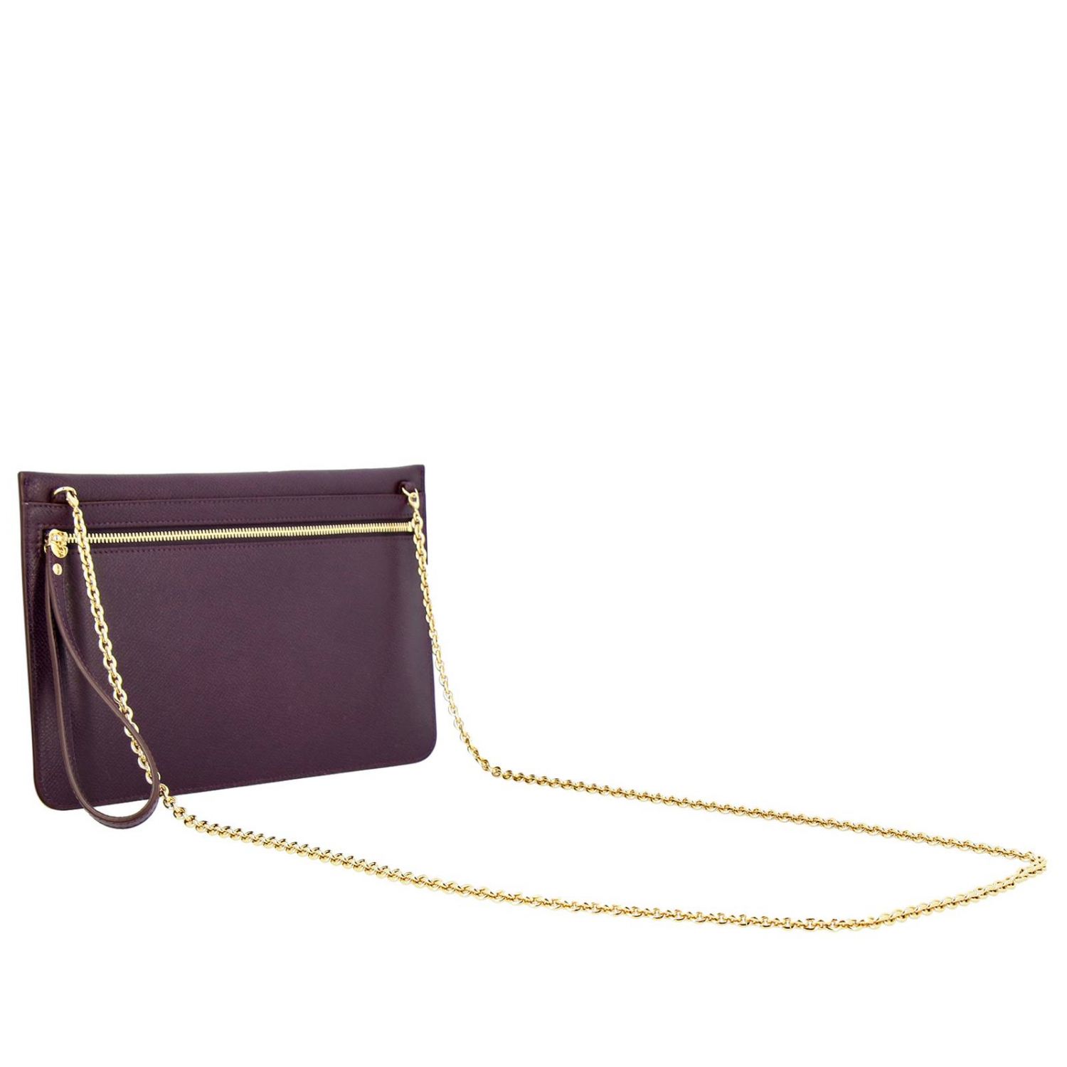 Salvatore Ferragamo Outlet Score leather Clutch bag Vara with shoulder