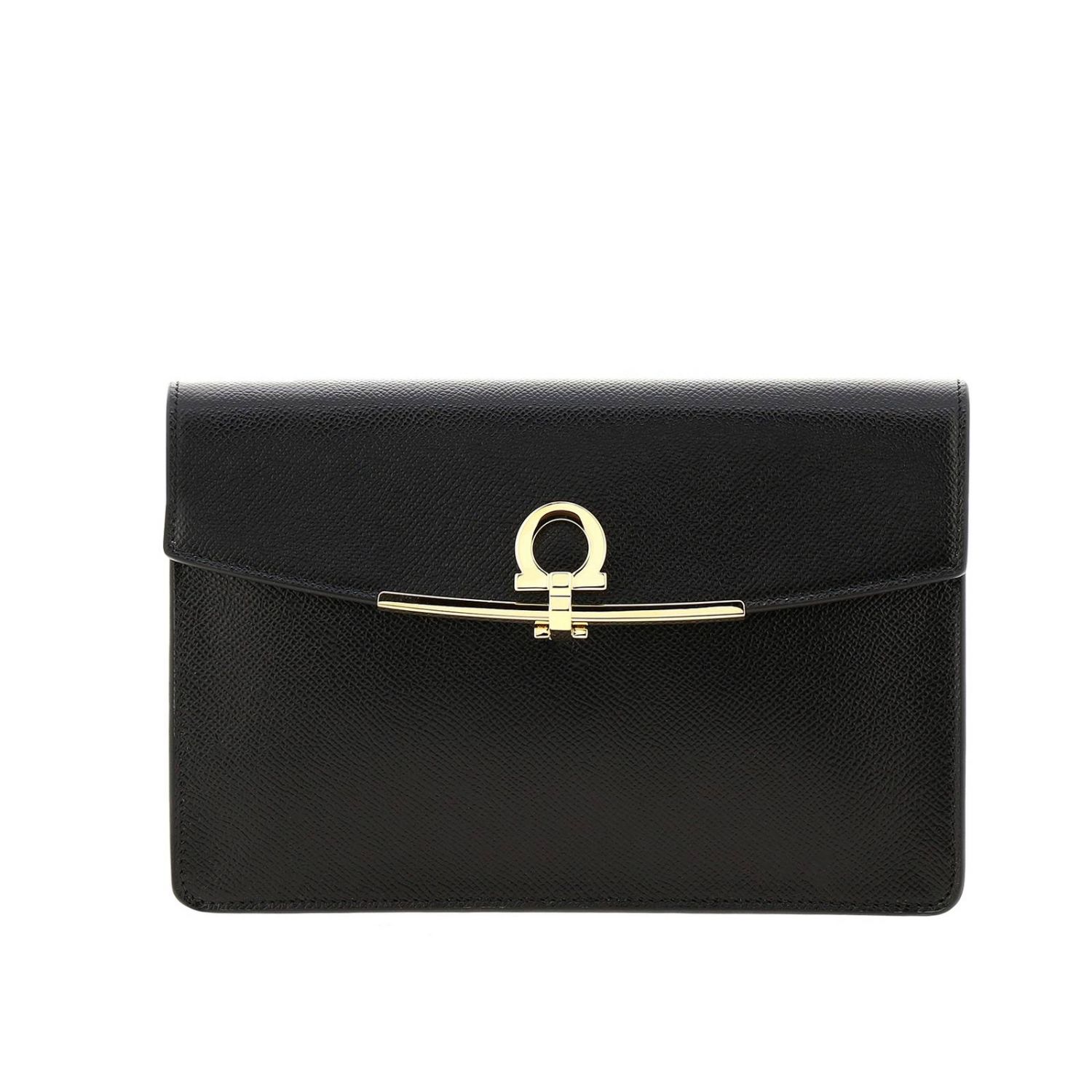 Salvatore Ferragamo Outlet: Clip bag in score leather by | Mini Bag ...