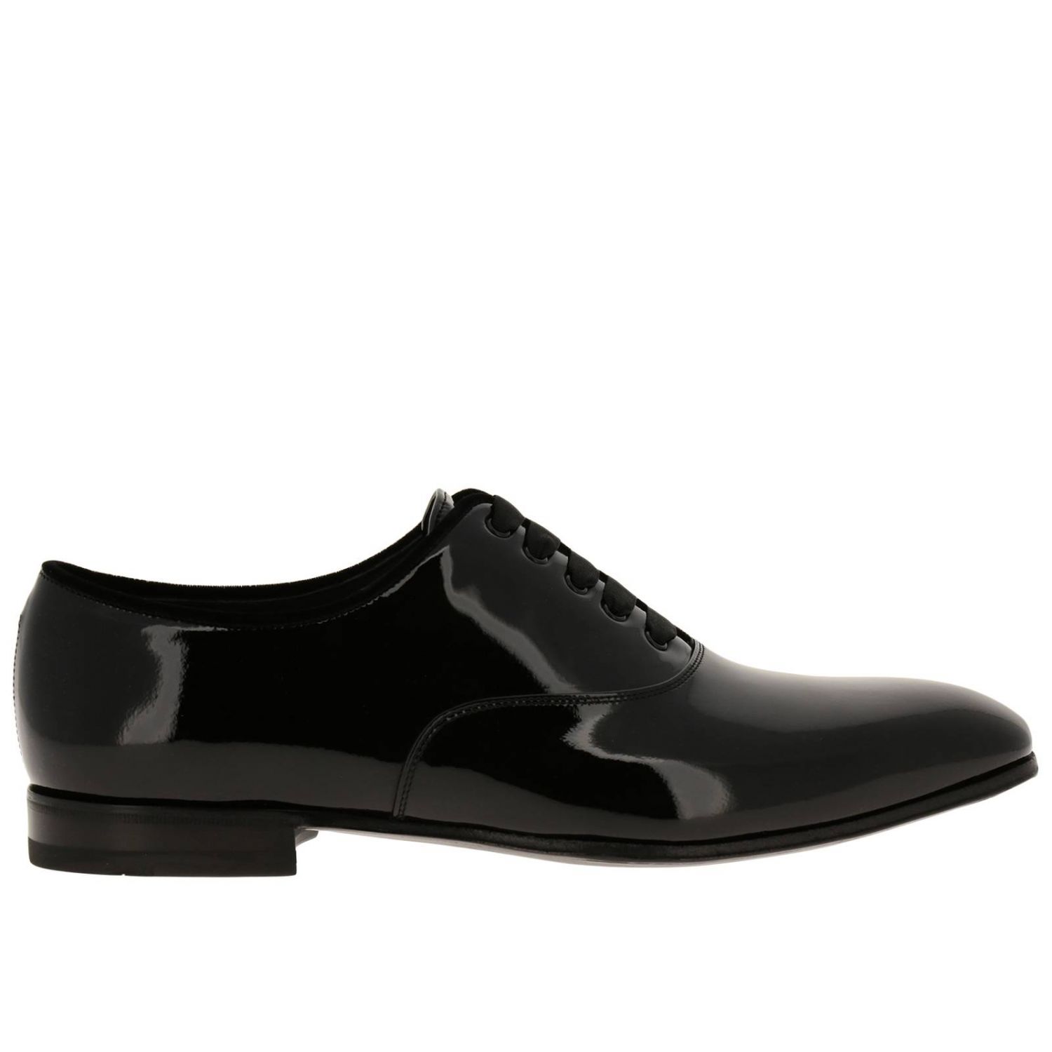 Brogue shoes Salvatore Ferragamo: Salvatore Ferragamo Belshaw brogues in classic patent leather with velvet edges black 1