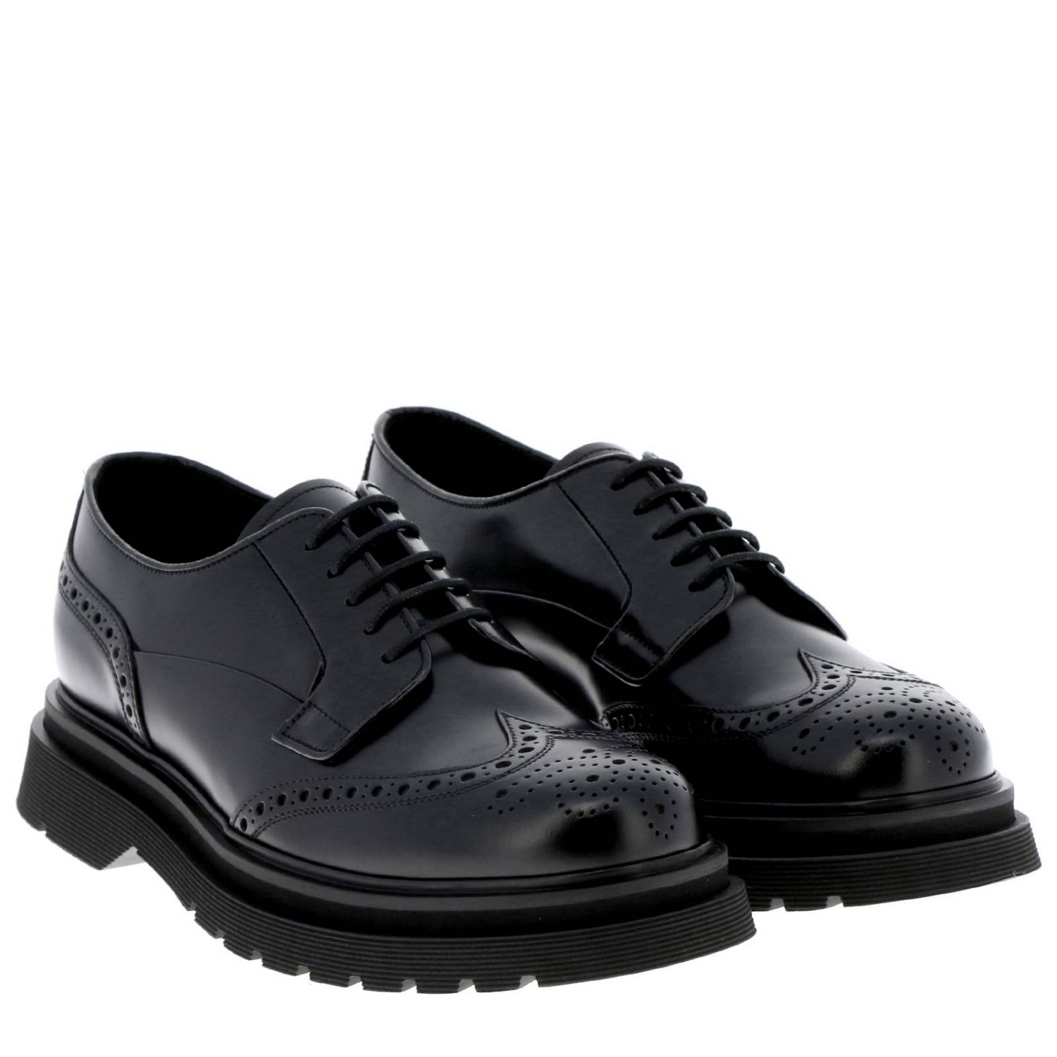 Brogue shoes Prada: Prada derby shoes in brushed leather black 2