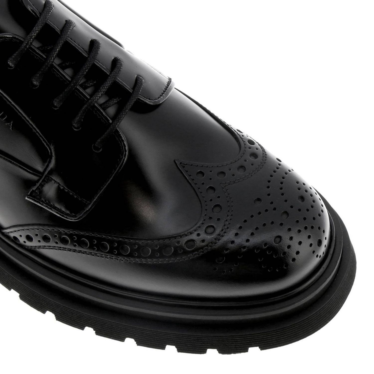 Brogue shoes Prada: Prada derby shoes in brushed leather black 3