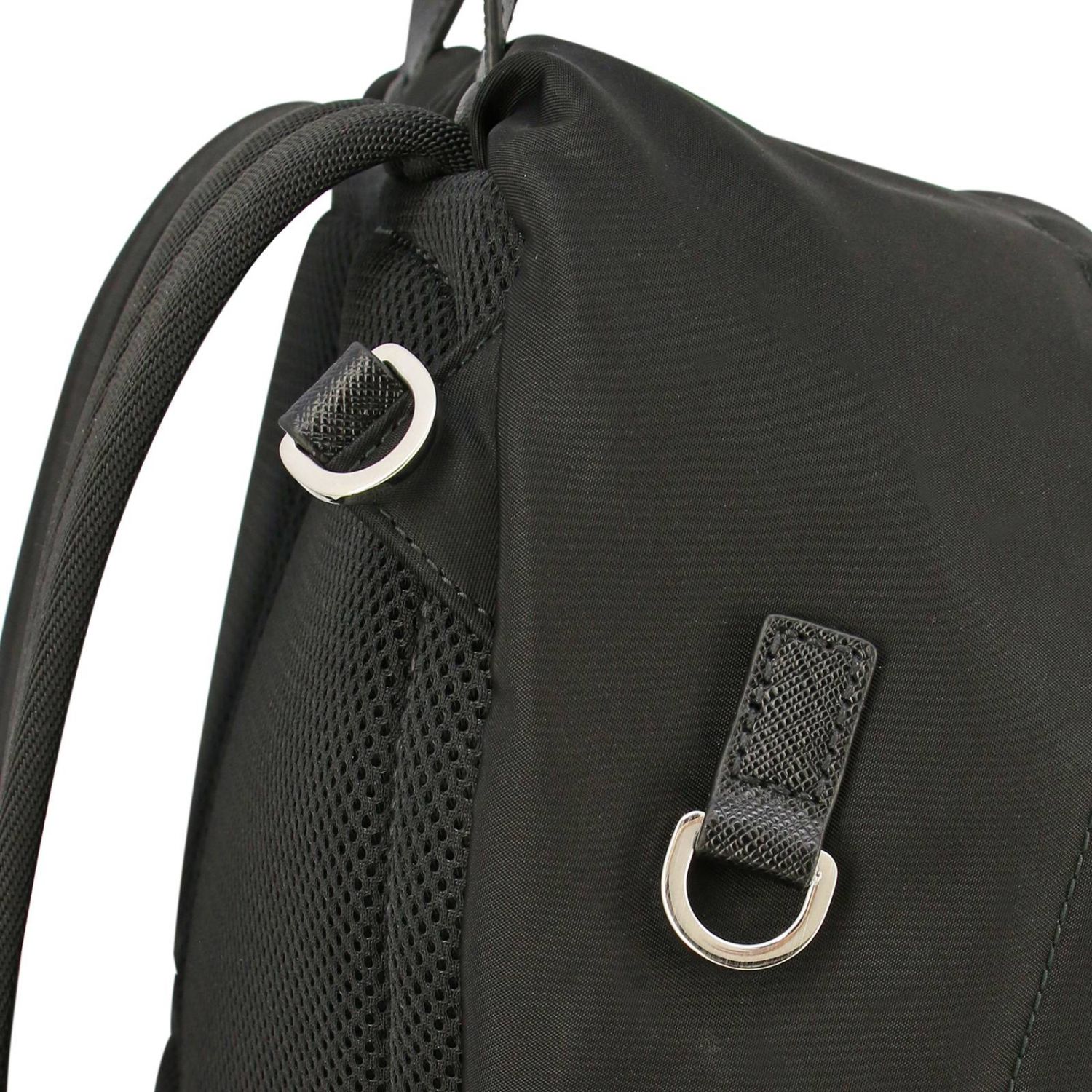 PRADA: Full zip nylon backpack with triangular logo and multi pockets ...