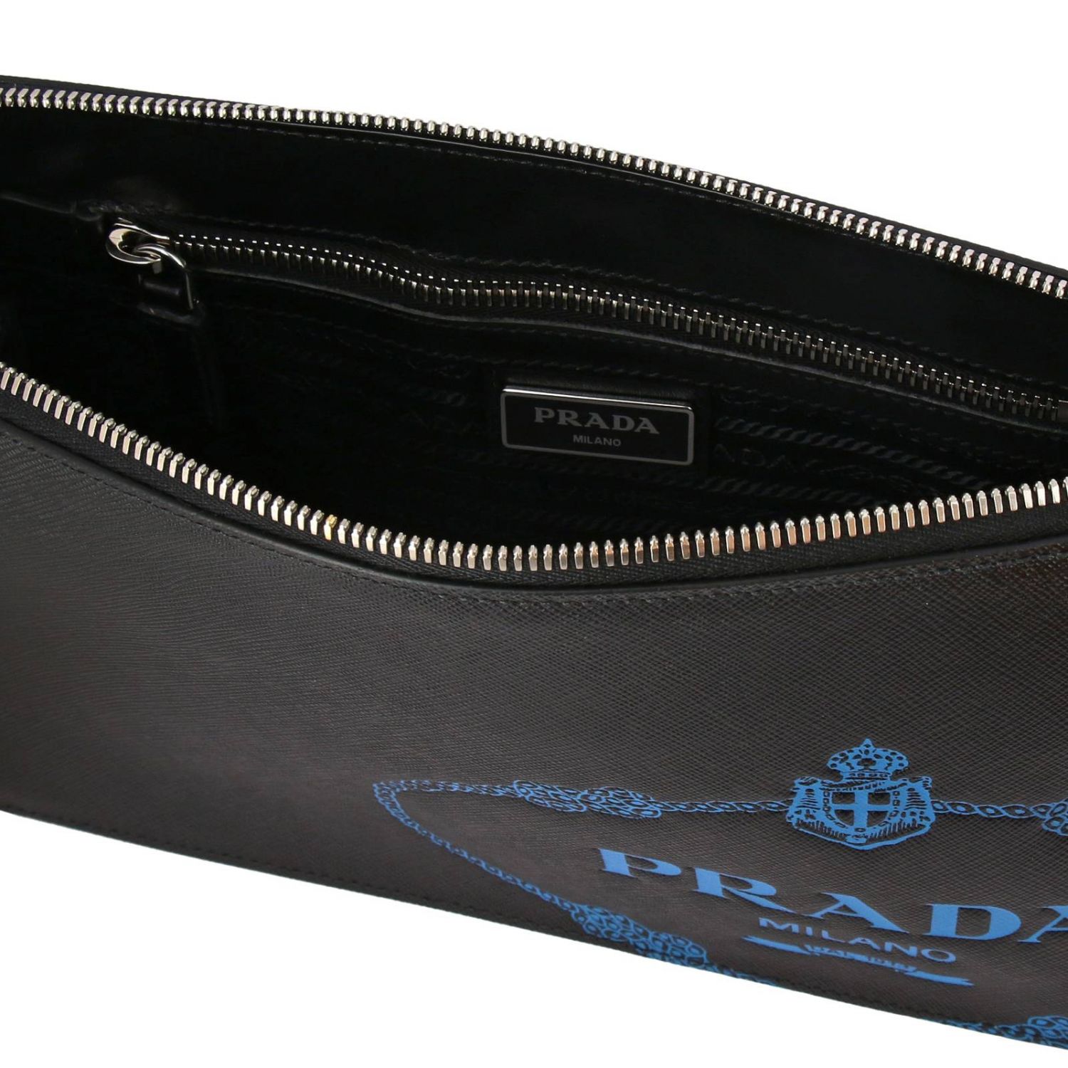 PRADA: bag in saffiano leather with embossed logo | Briefcase Prada Men