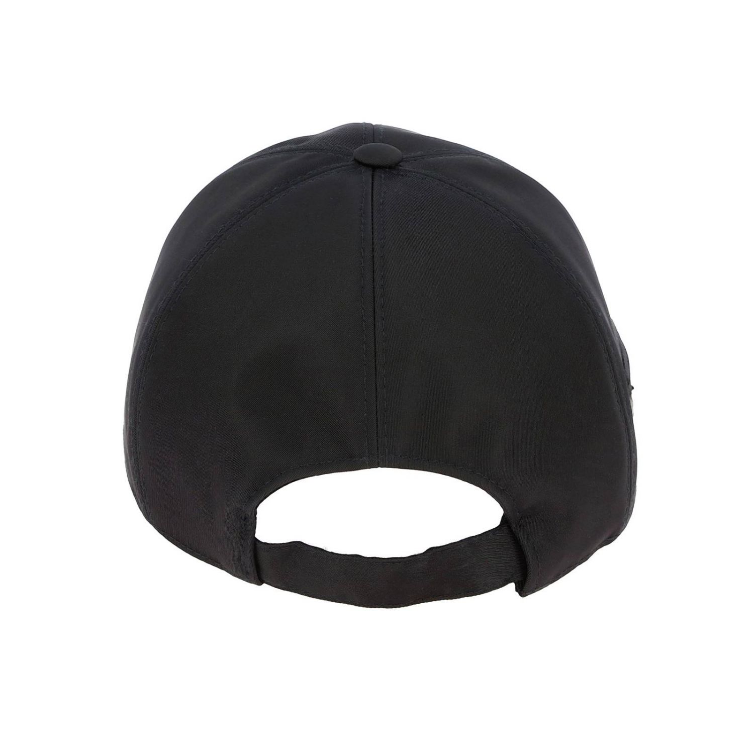 PRADA: Baseball style nylon hat with Triangular logo - Black | Prada ...