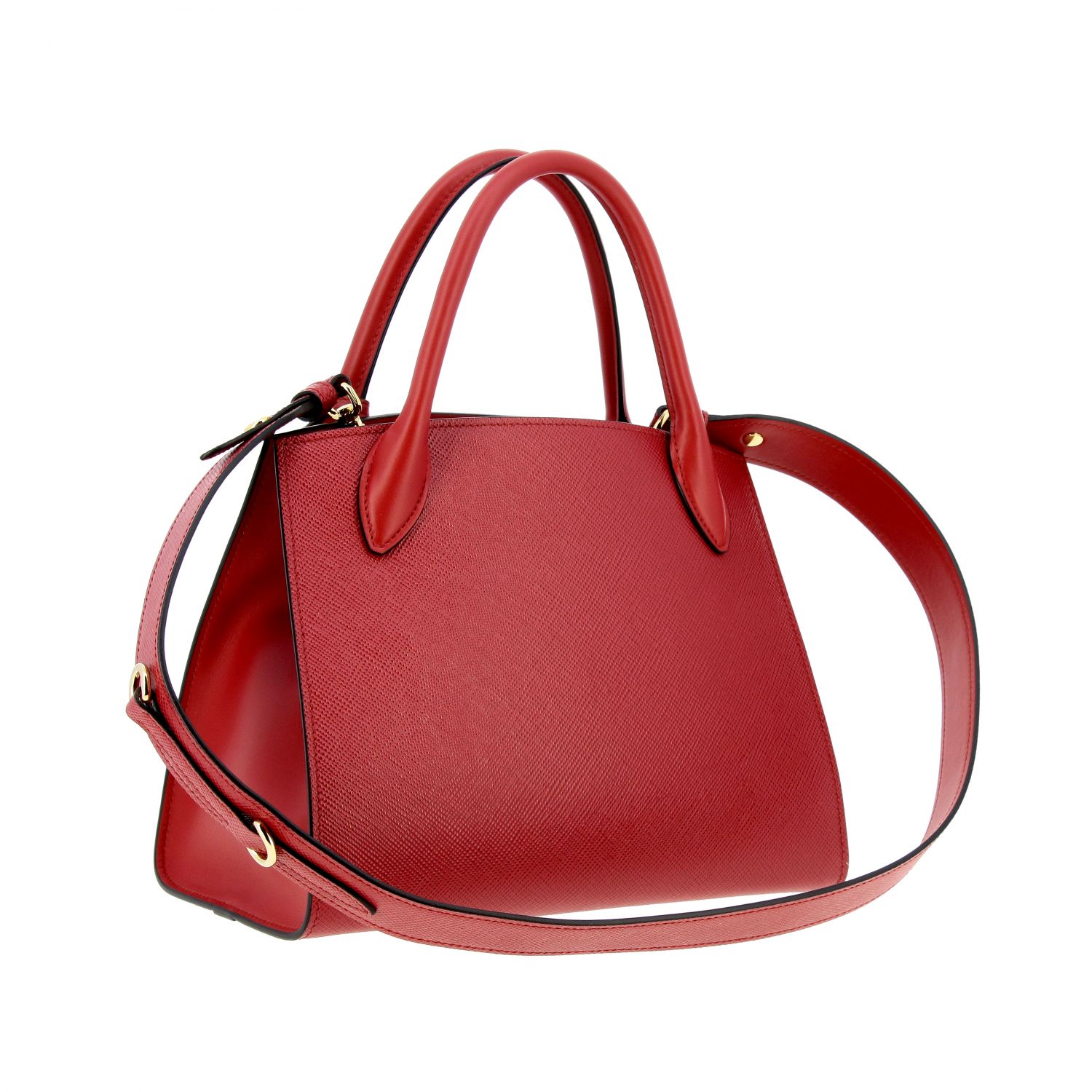 Handtasche Prada: Monochrome Tasche in Saffiano Leder Prada-Logo rot 3