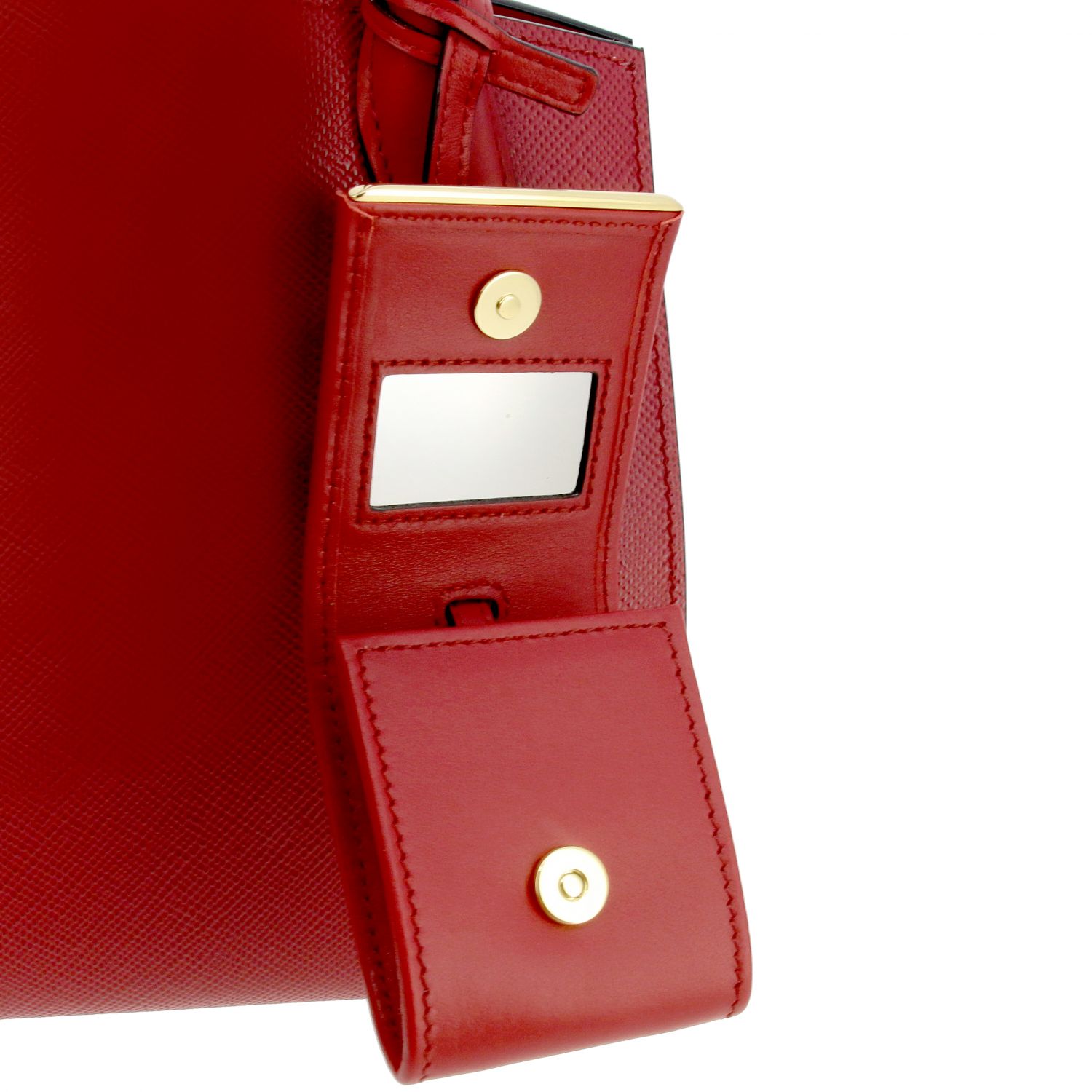 Handtasche Prada: Monochrome Tasche in Saffiano Leder Prada-Logo rot 4