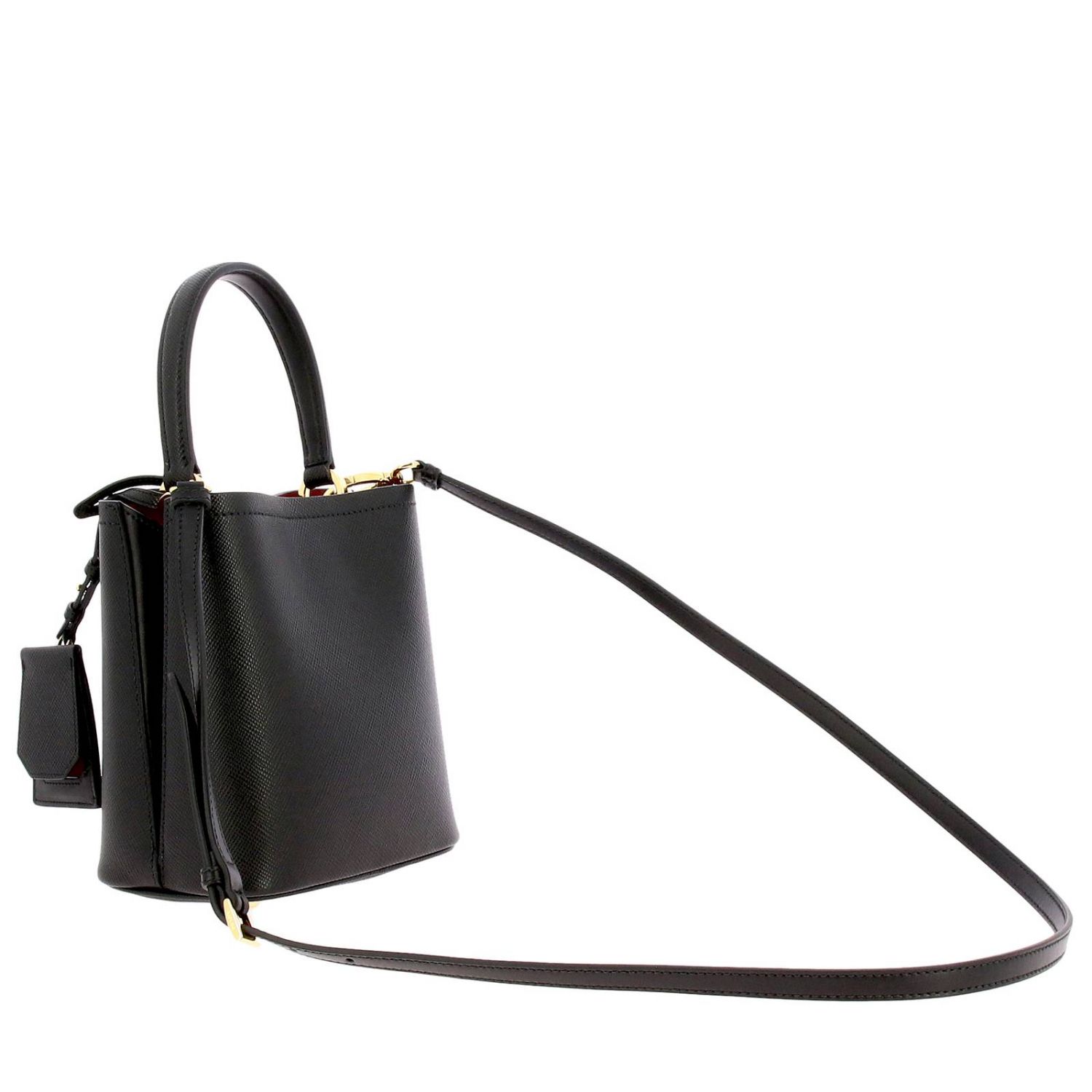 prada saffiano double bucket bag