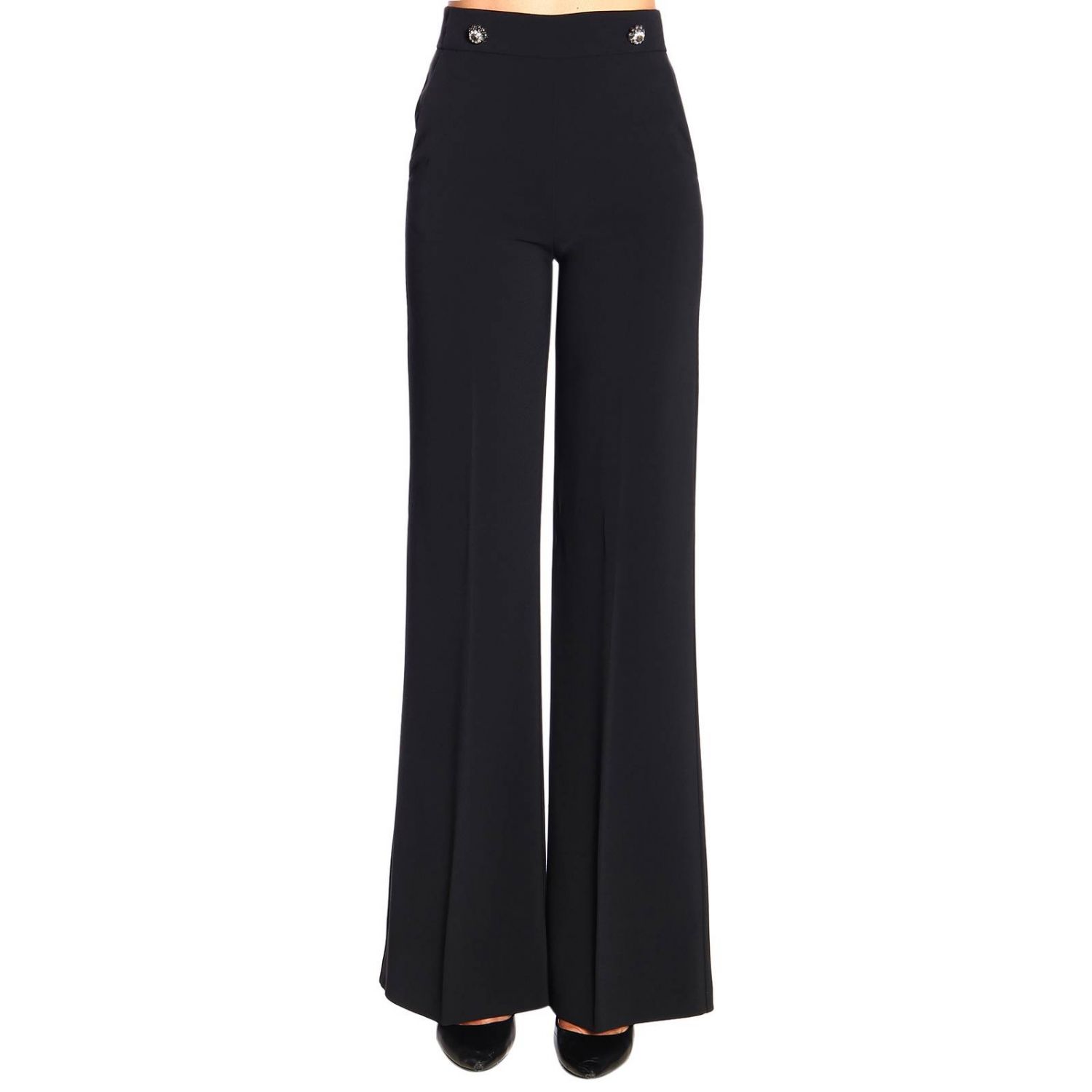Pinko Outlet: Sbozzare high-waisted crêpe trousers with jewel buttons ...