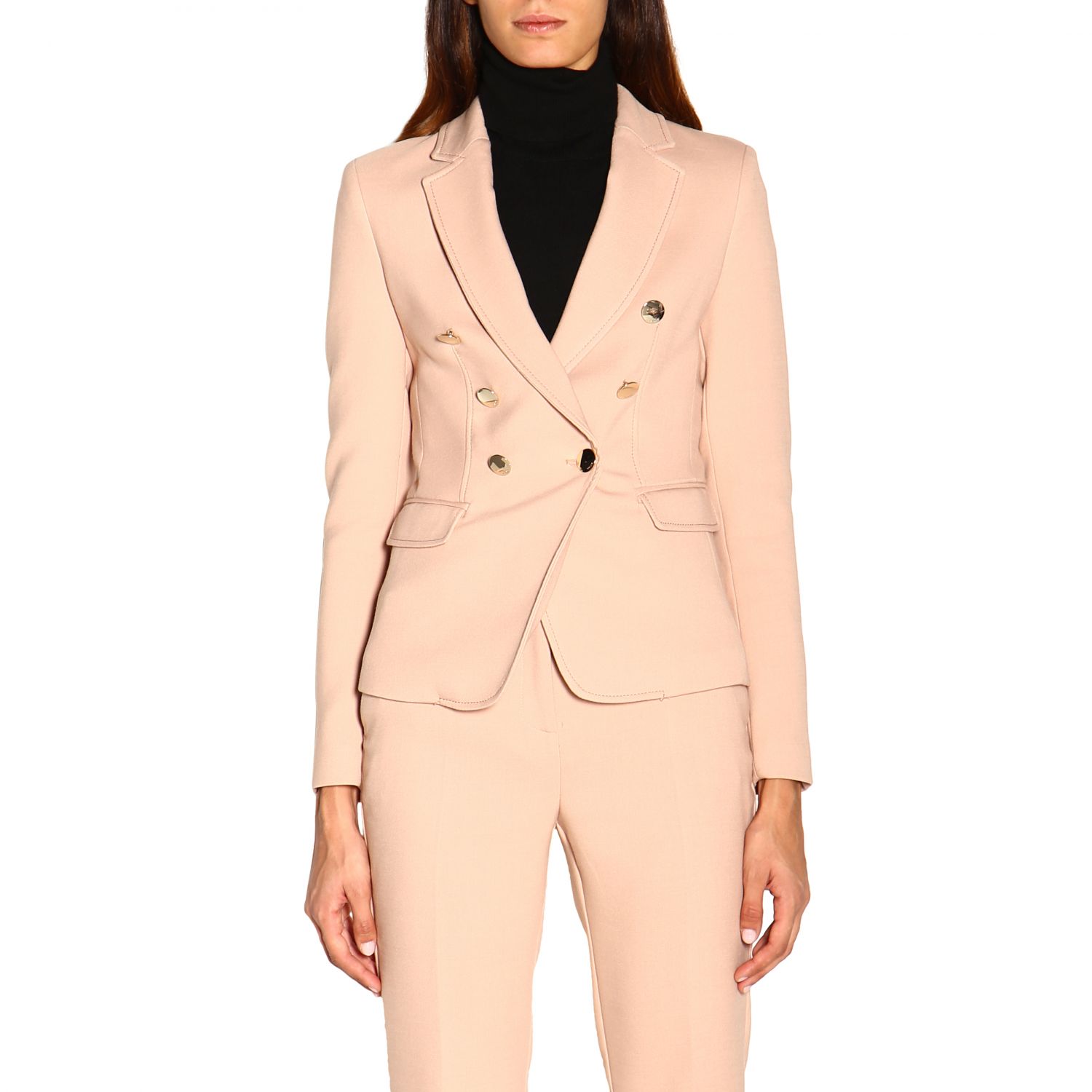 Pinko Outlet: Giacca Grondaia 1 a doppiopetto - Beige | Blazer Pinko  1G14EH-7642 GRONDAIA 1 GIGLIO.COM
