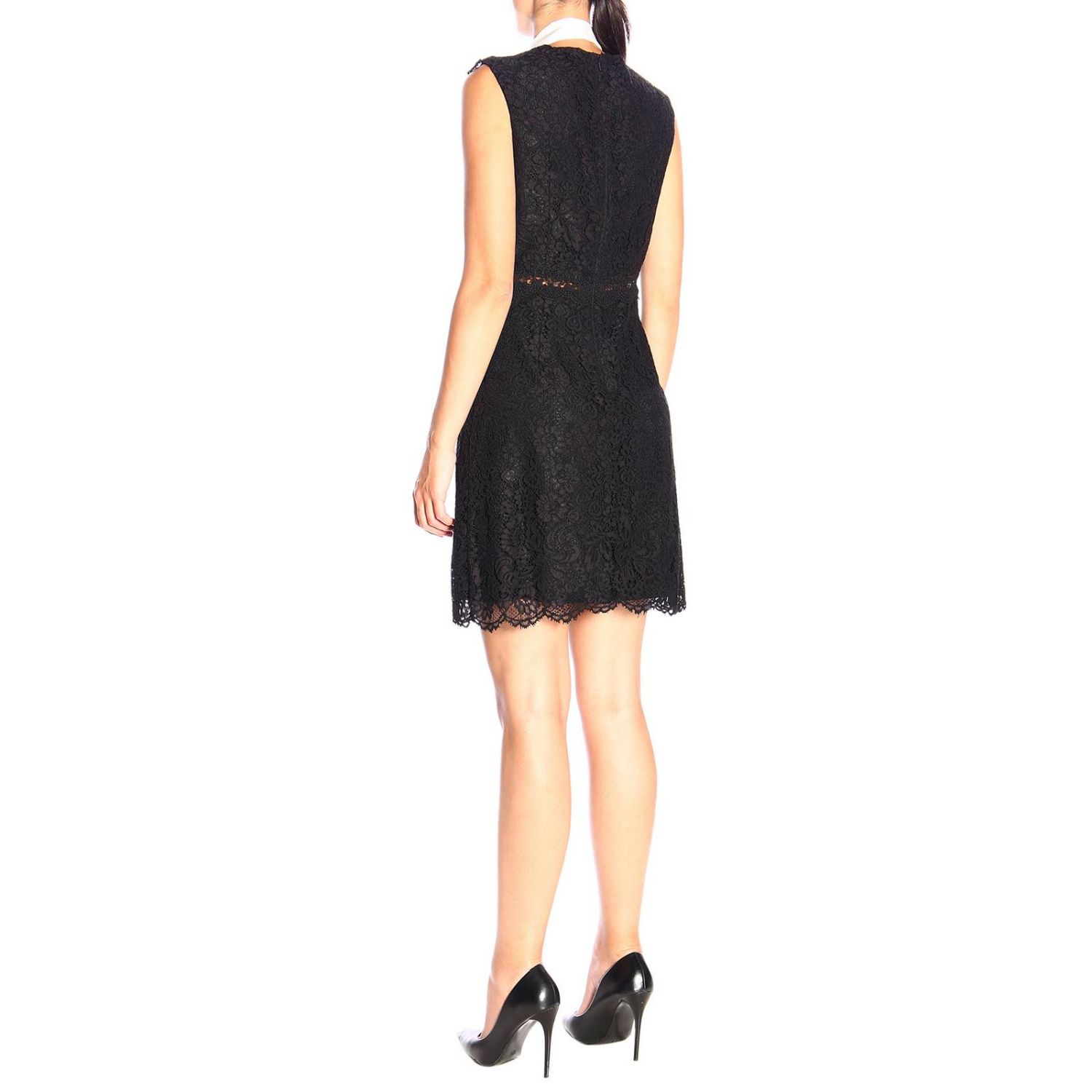 Pinko Outlet: Ninnare lace dress with foulard collar | Dress Pinko ...