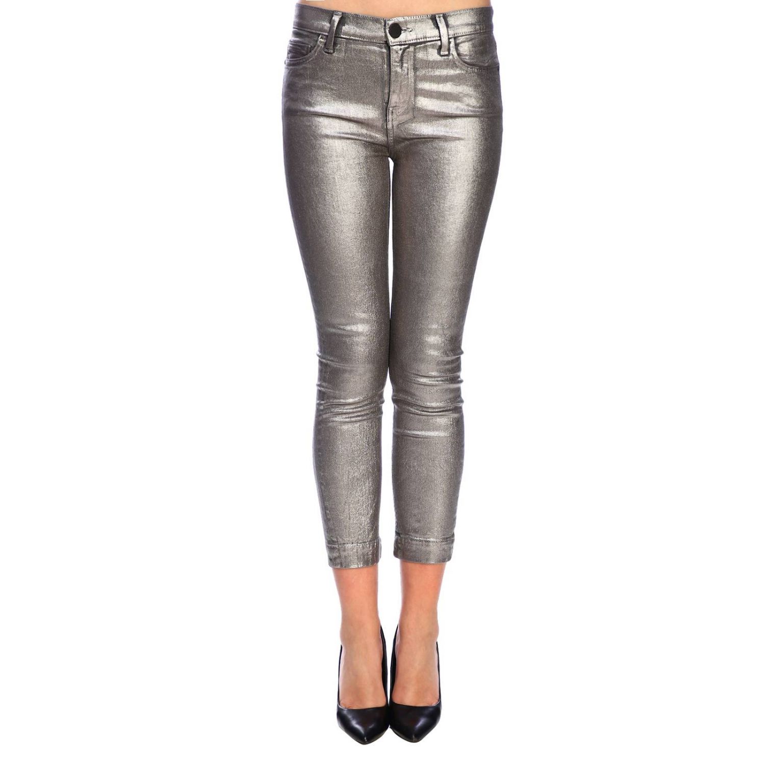 Pinko Outlet: Sabrina 9 jeans in cropped skinny fit denim - Silver ...