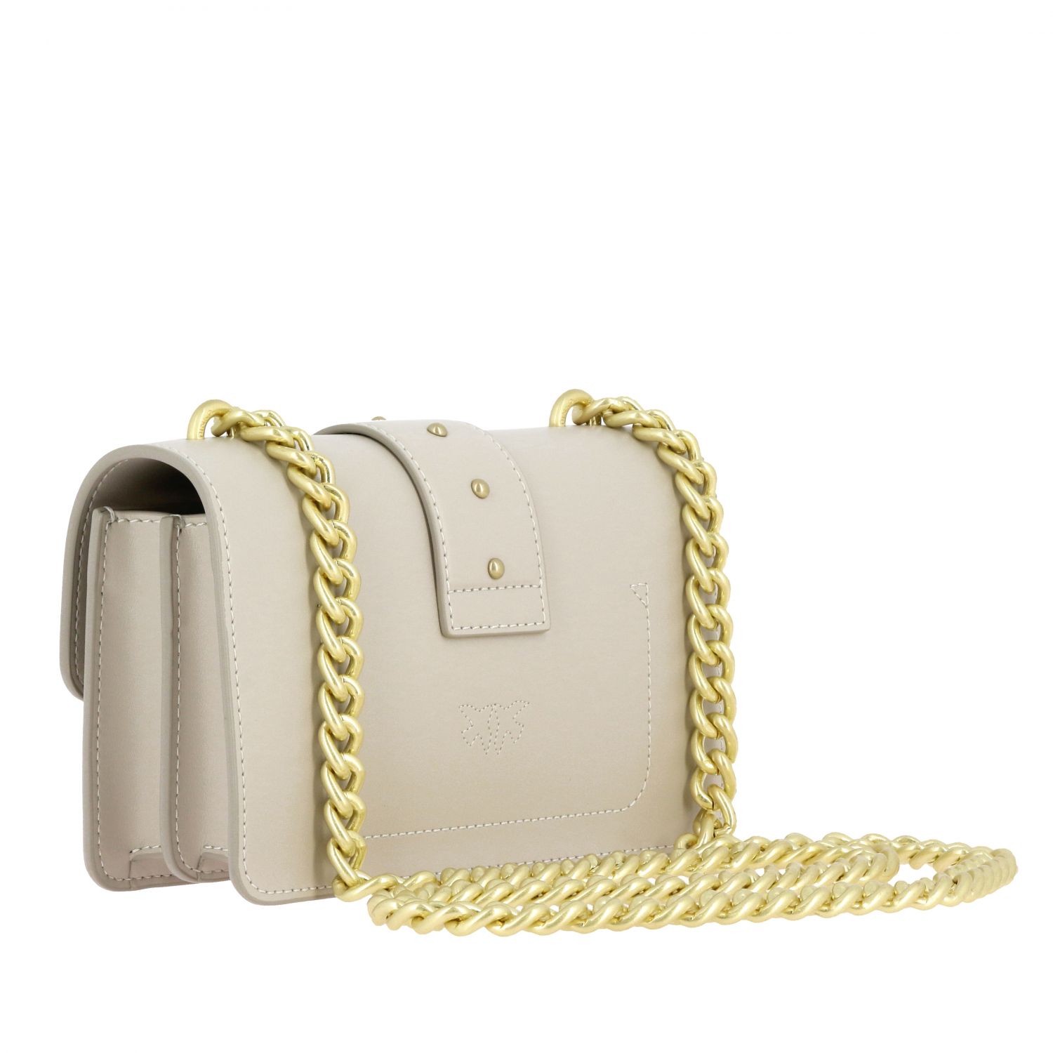 Pinko Outlet: Mini love simply 4 leather bag - Yellow Cream | Pinko ...