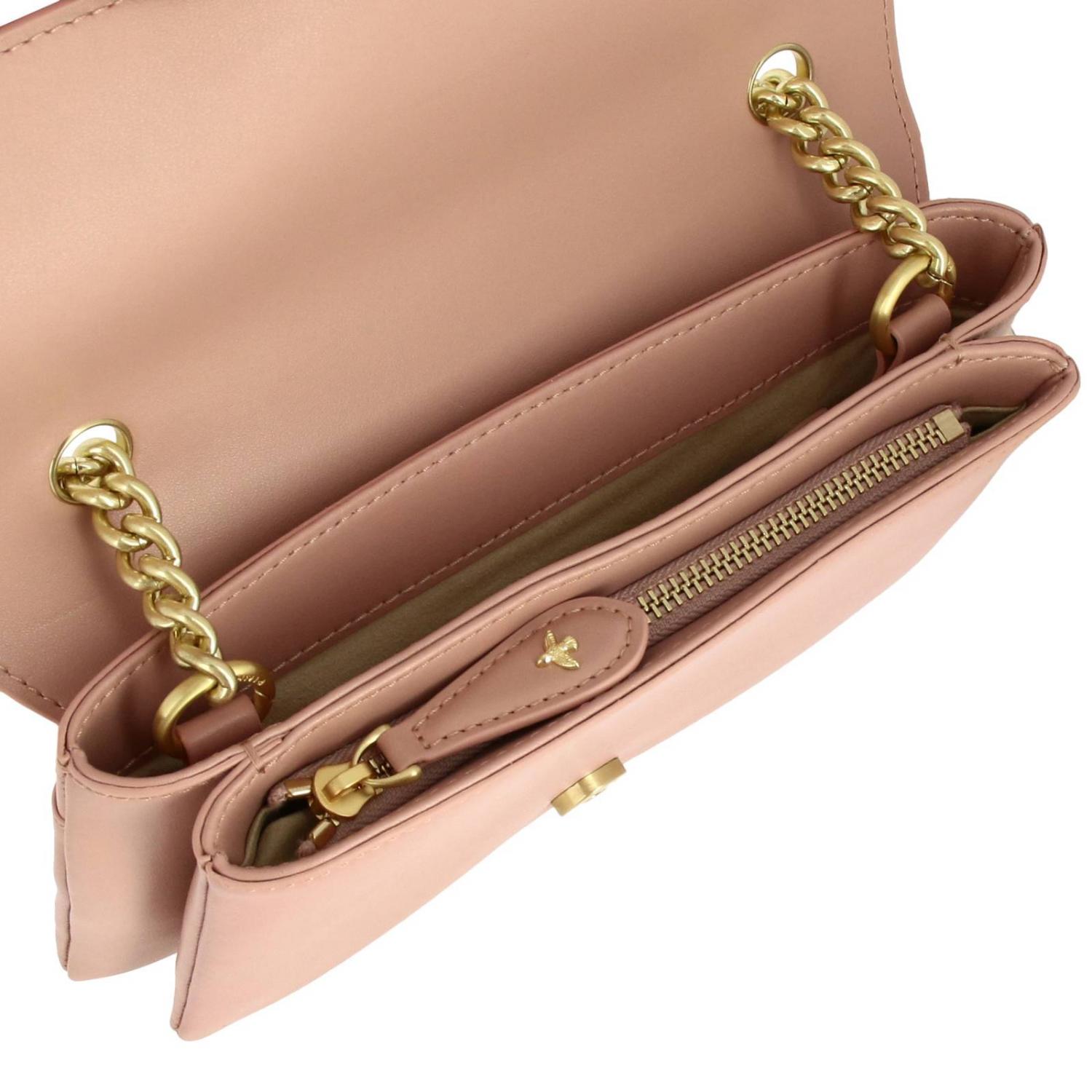 Pinko Outlet Pink Love Mini 1 Soft Bag In Leather Pink Pinko pinko-outlet-pink-love-mini-1-soft-bag-in-leather-pink-pinko
