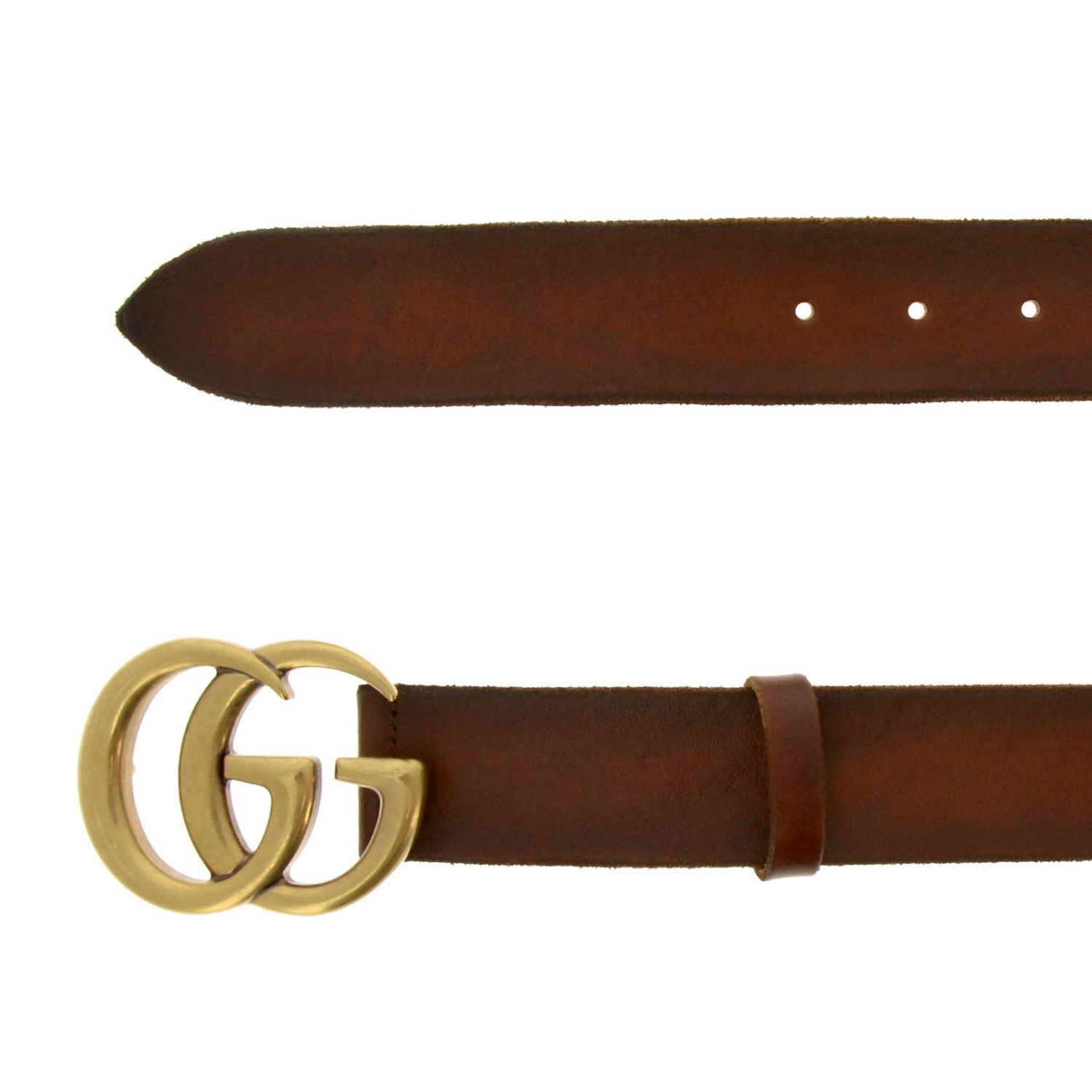 GUCCI: Vintage leather belt with GG Marmont monogram - Leather | Gucci ...
