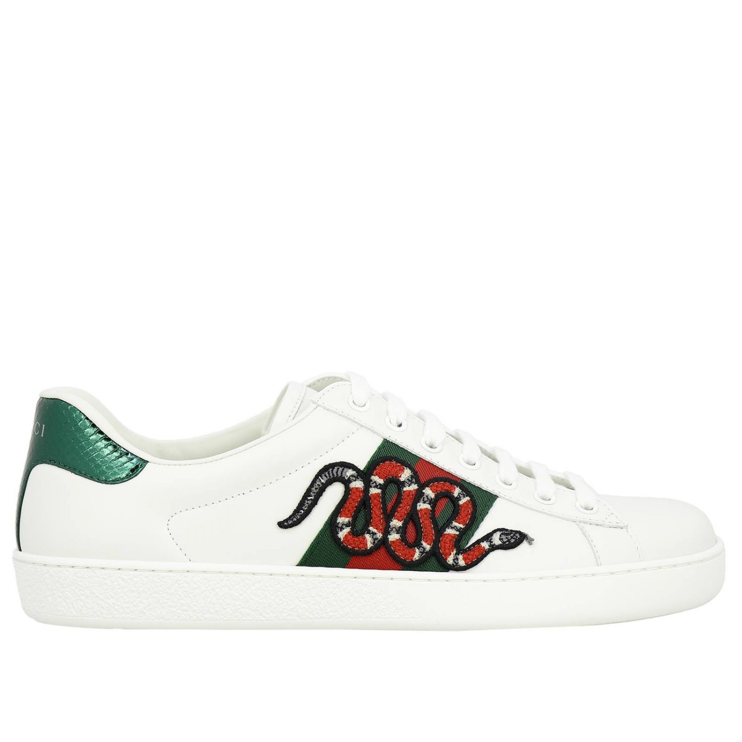 gucci men's new ace leather lace up sneakers