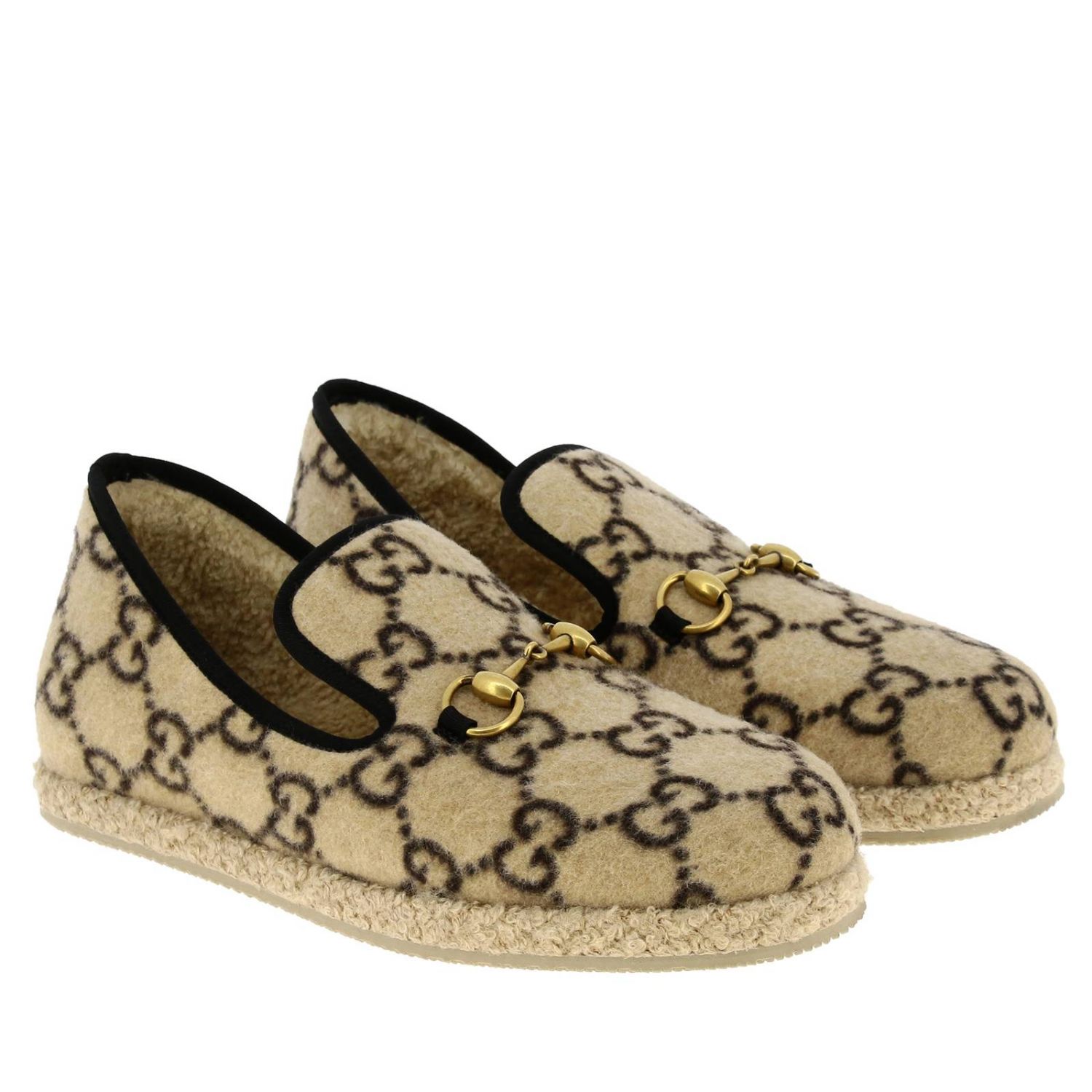 Gucci loafers in GG Supreme wool all over with horsebit | Loafers Gucci ...