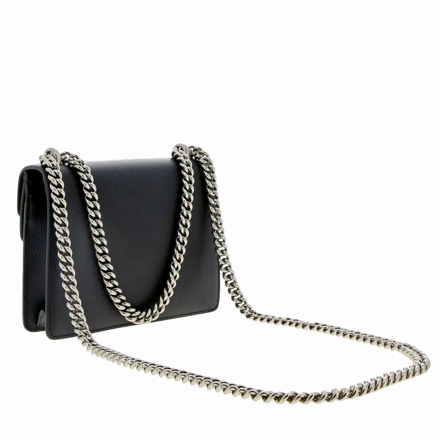 GUCCI Dionysus bag in genuine hammered leather with buckle with tiger