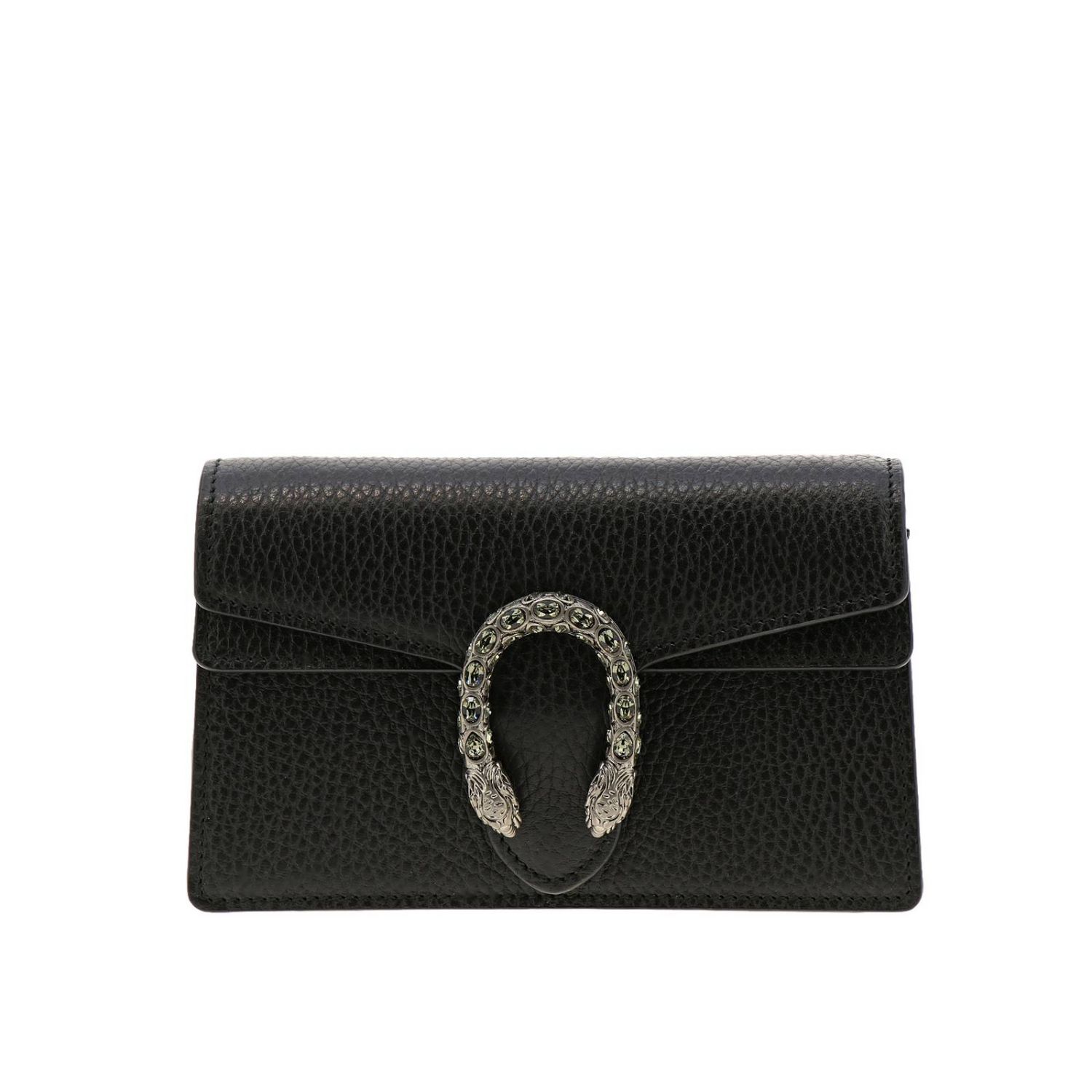 GUCCI: Dionysus mini bag in hammered leather with buckle with tiger ...