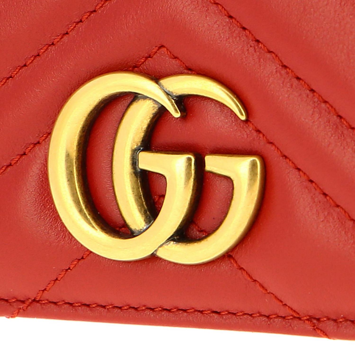 GUCCI: Bolso de mano GG Marmont de cuero genuino acolchado con estampado de  chevron - Rojo | Mini Bolso Gucci 488426 DSVRT GIGLIO.COM