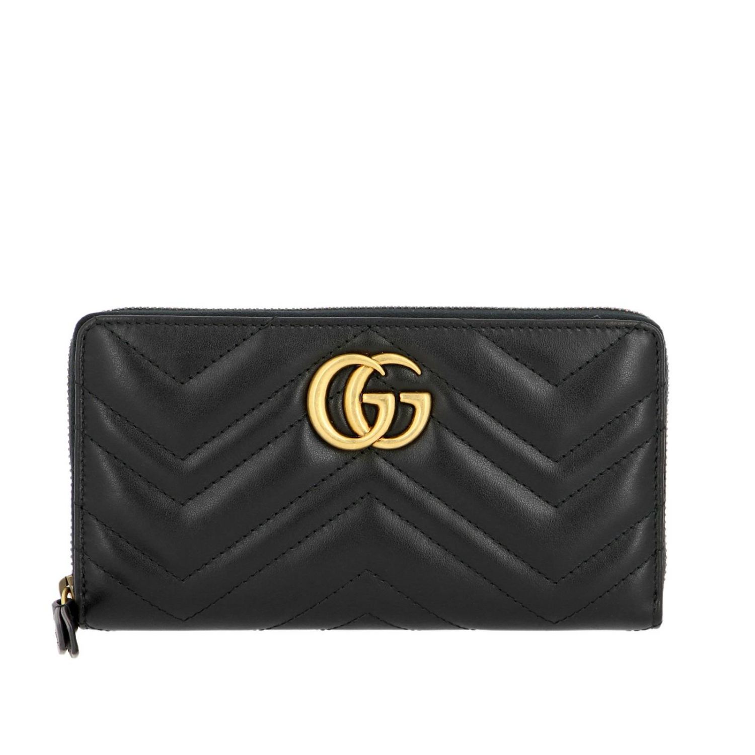 GUCCI: GG Marmont continental quilted leather wallet with chevron ...