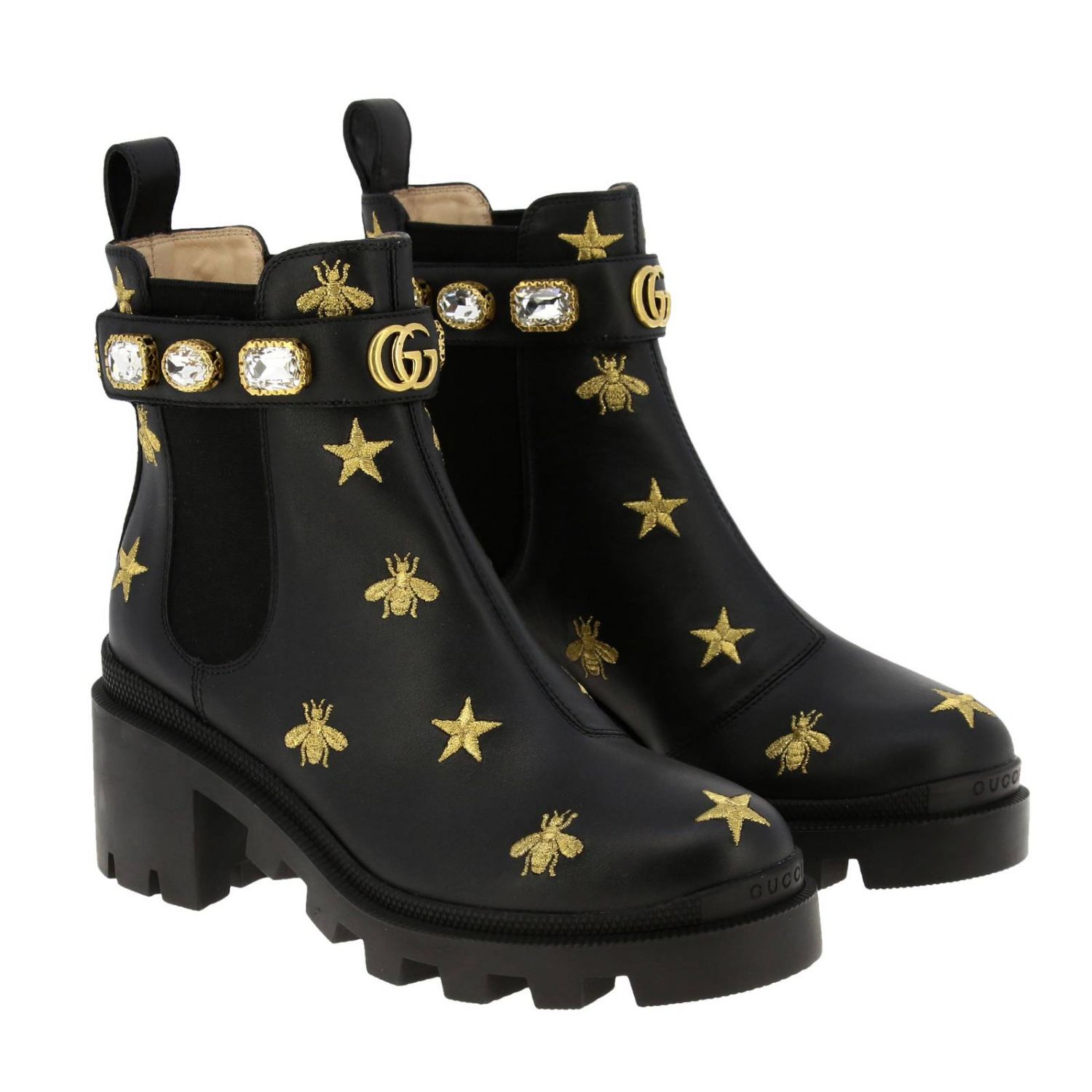 gucci boots with jewels